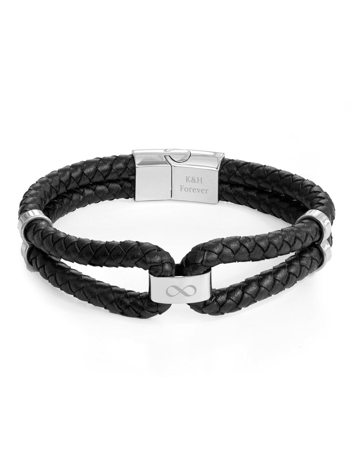 treat-republic-personalised-mens-dual-infinity-leather-bracelet-silverdetail