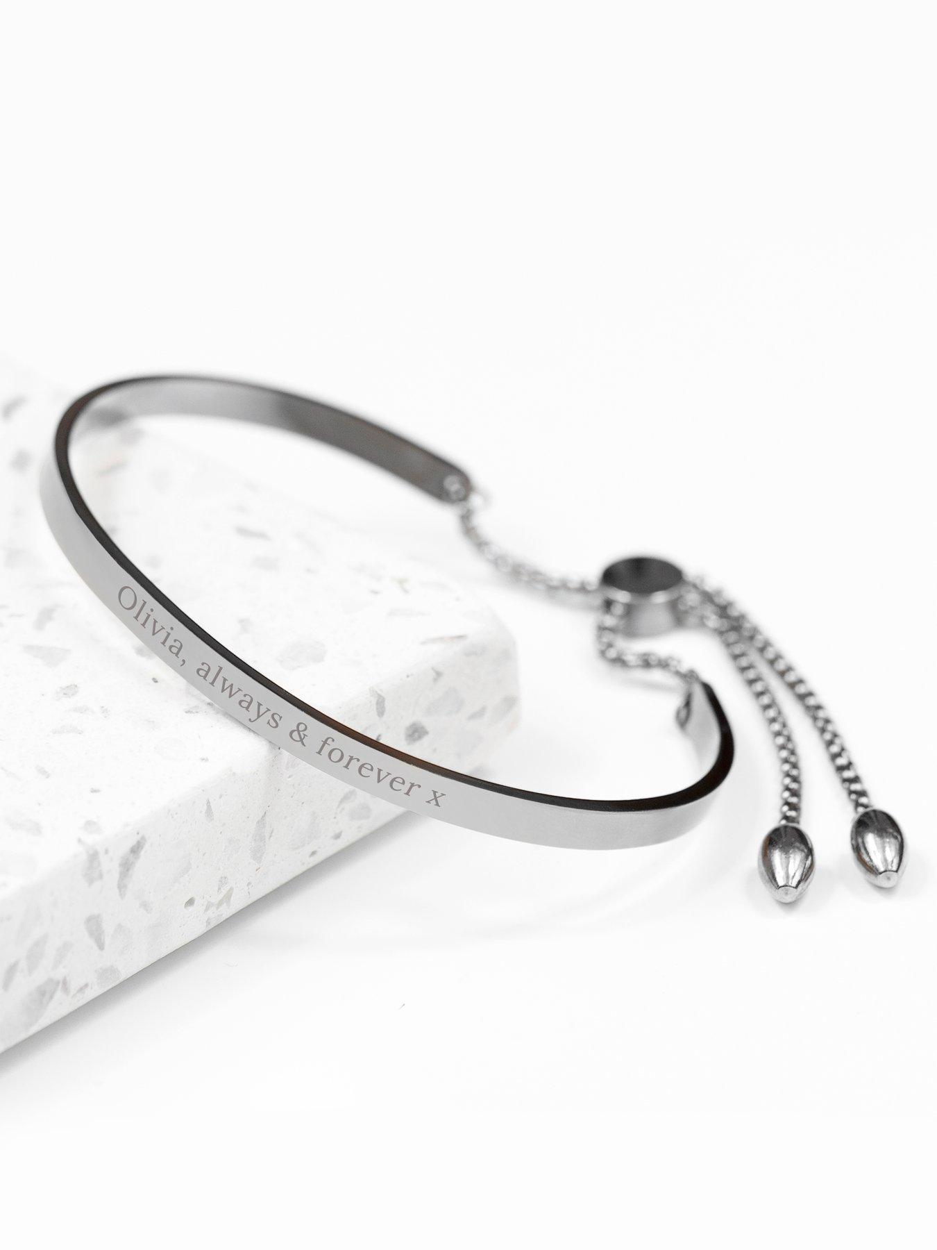 Image 3 of 5 of Treat Republic Personalised Silver Affirmation Bangle Bracelet