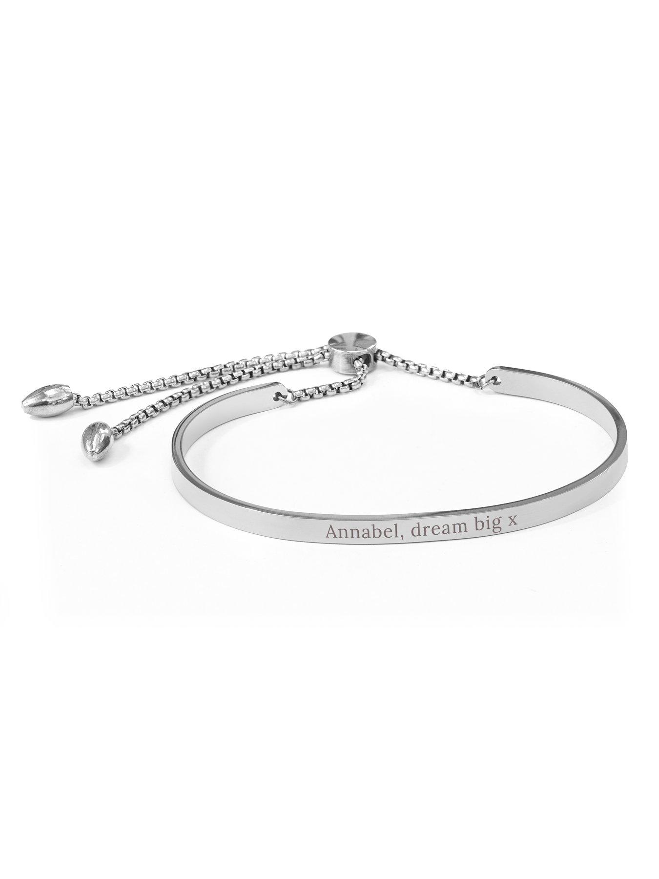 Image 5 of 5 of Treat Republic Personalised Silver Affirmation Bangle Bracelet