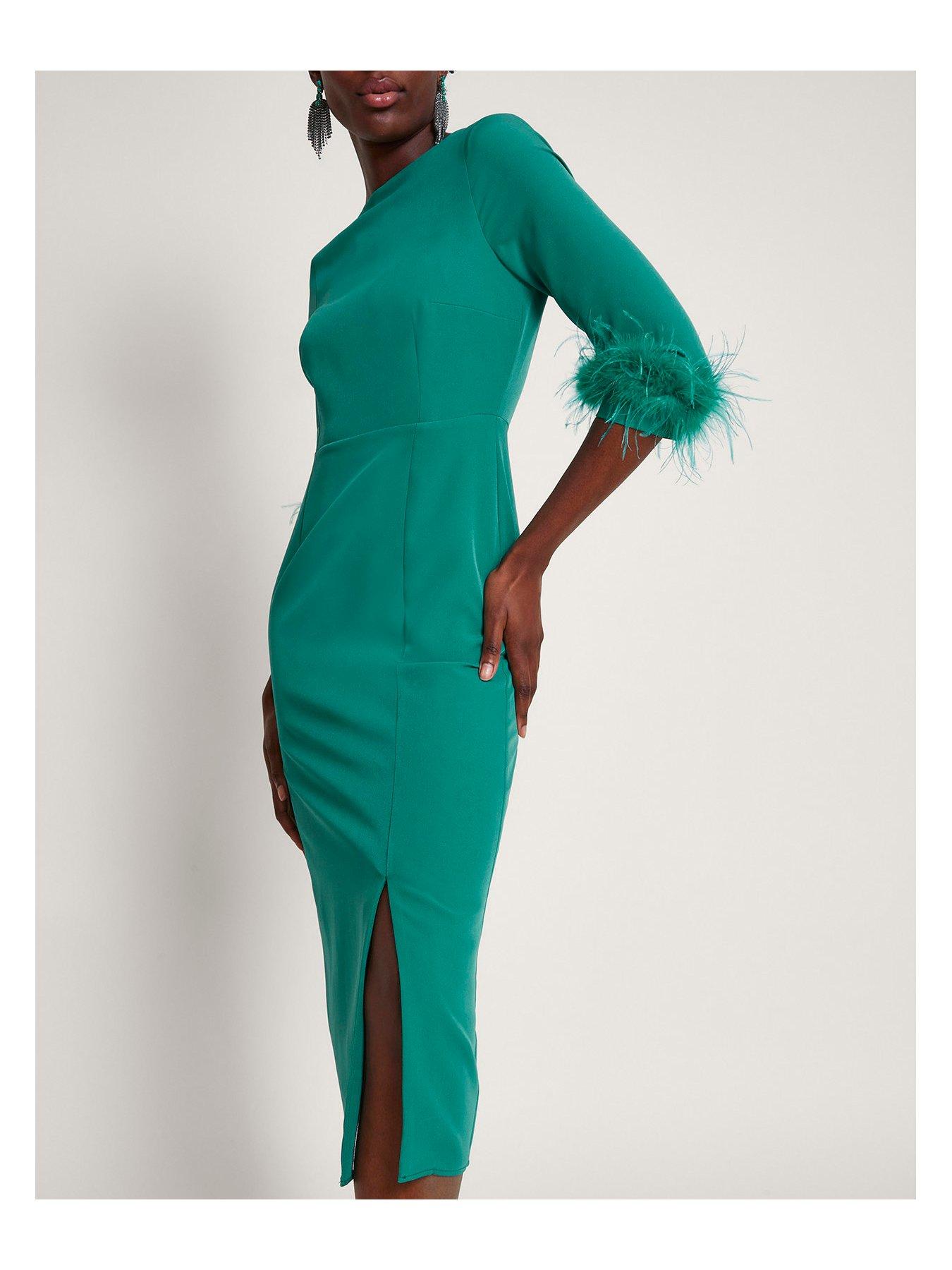 monsoon-gwen-feather-dress-greenoutfit