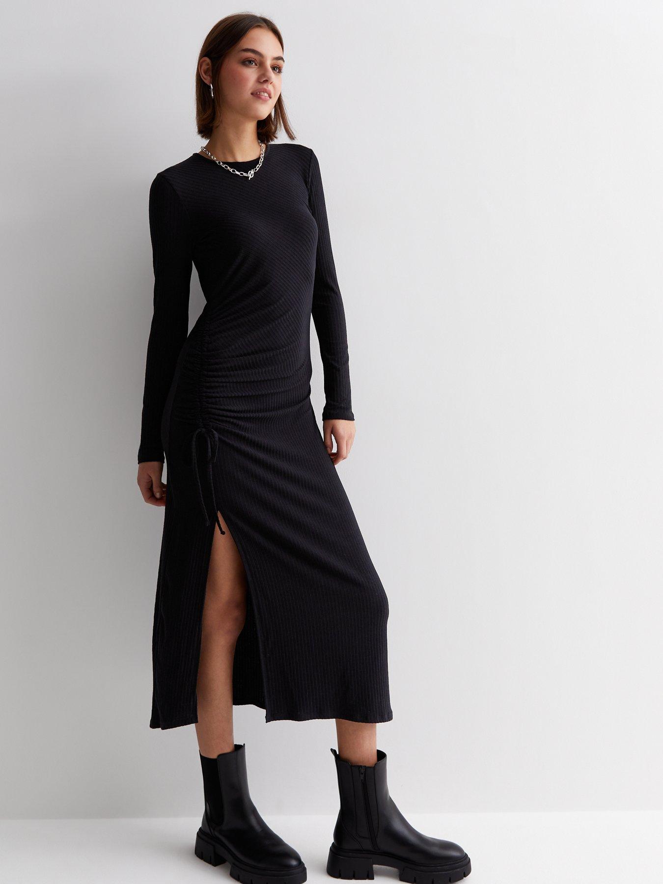 Midaxi ribbed outlet dress