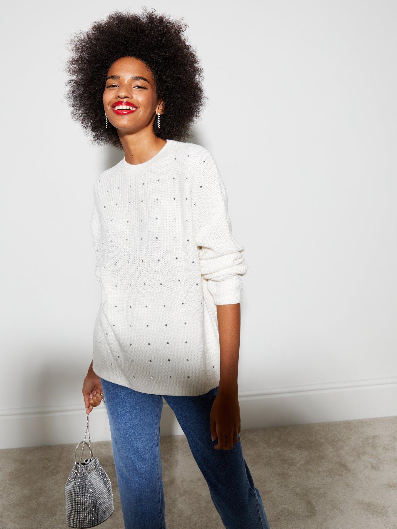 White embellished jumper sales