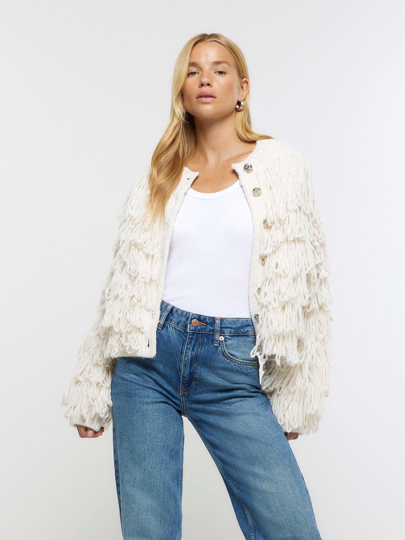 River island cream cardigan top