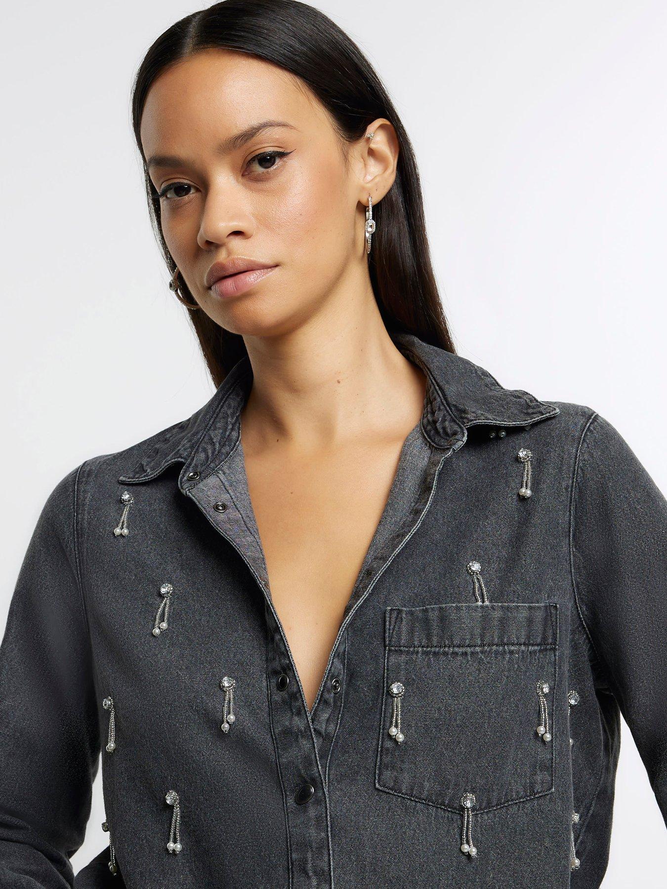 river-island-embellished-denim-shirt-greyoutfit