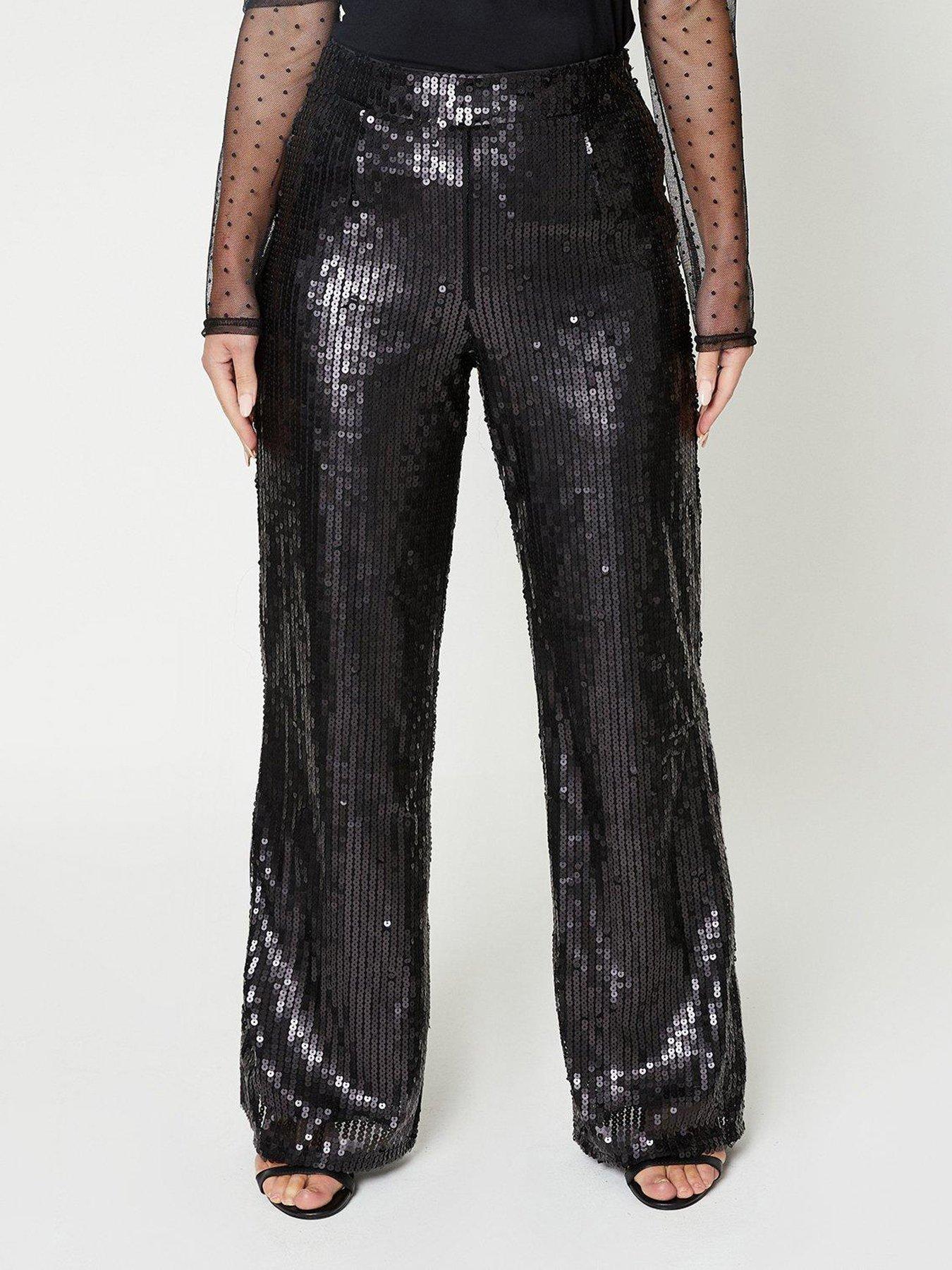 dorothy-perkins-sequin-wide-leg-trousers-black