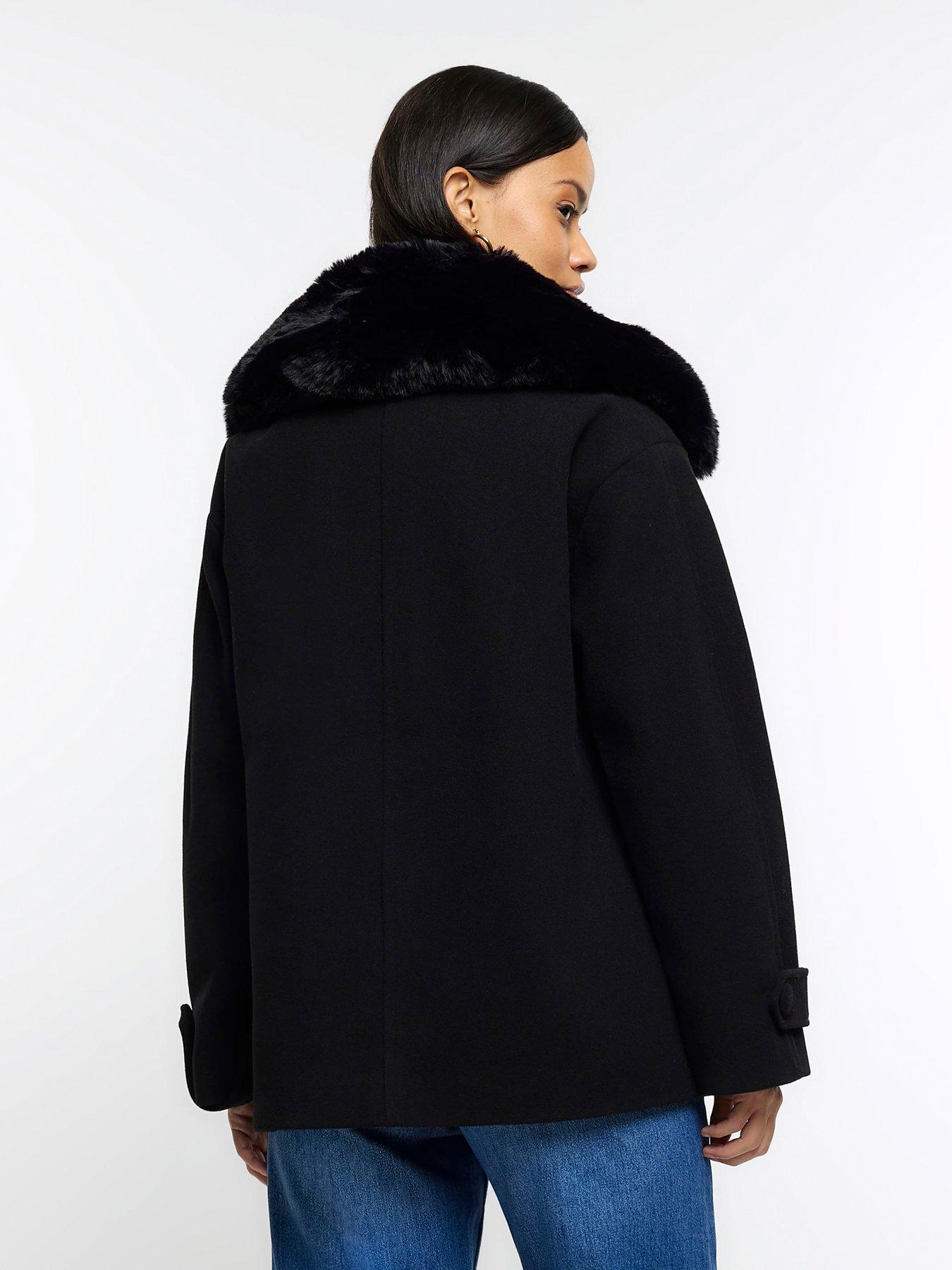 Funnel neck swing outlet coat