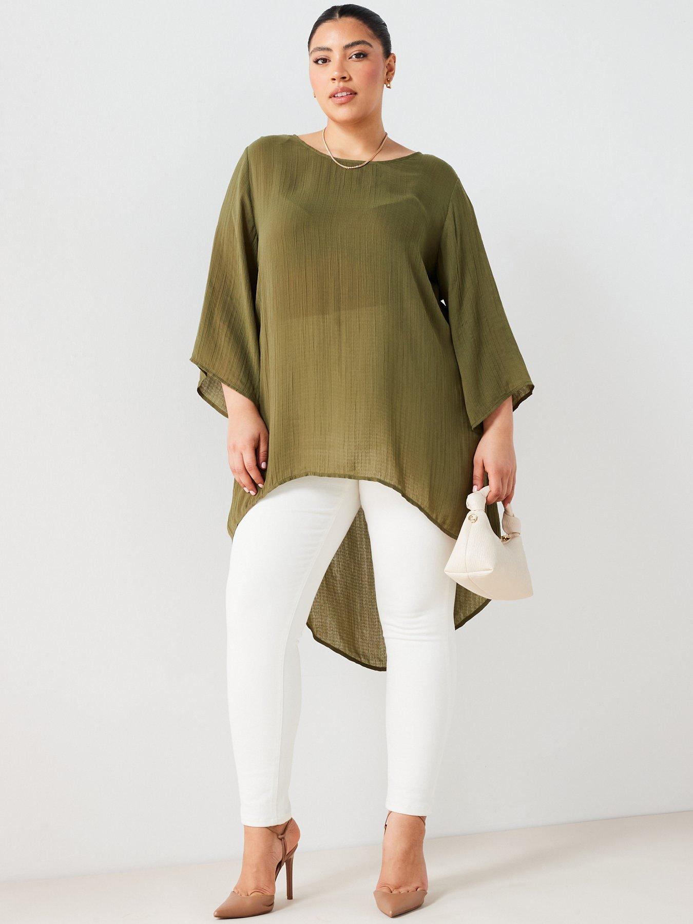 v-by-very-curve-longline-dipped-hem-textured-top-greenback