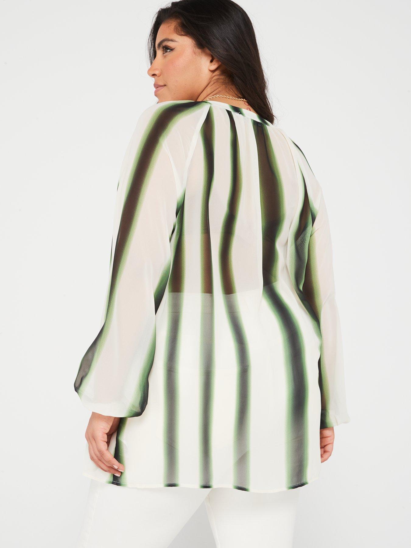 v-by-very-curve-notch-neck-blurred-stripe-sheernbspblouse-greenstillFront