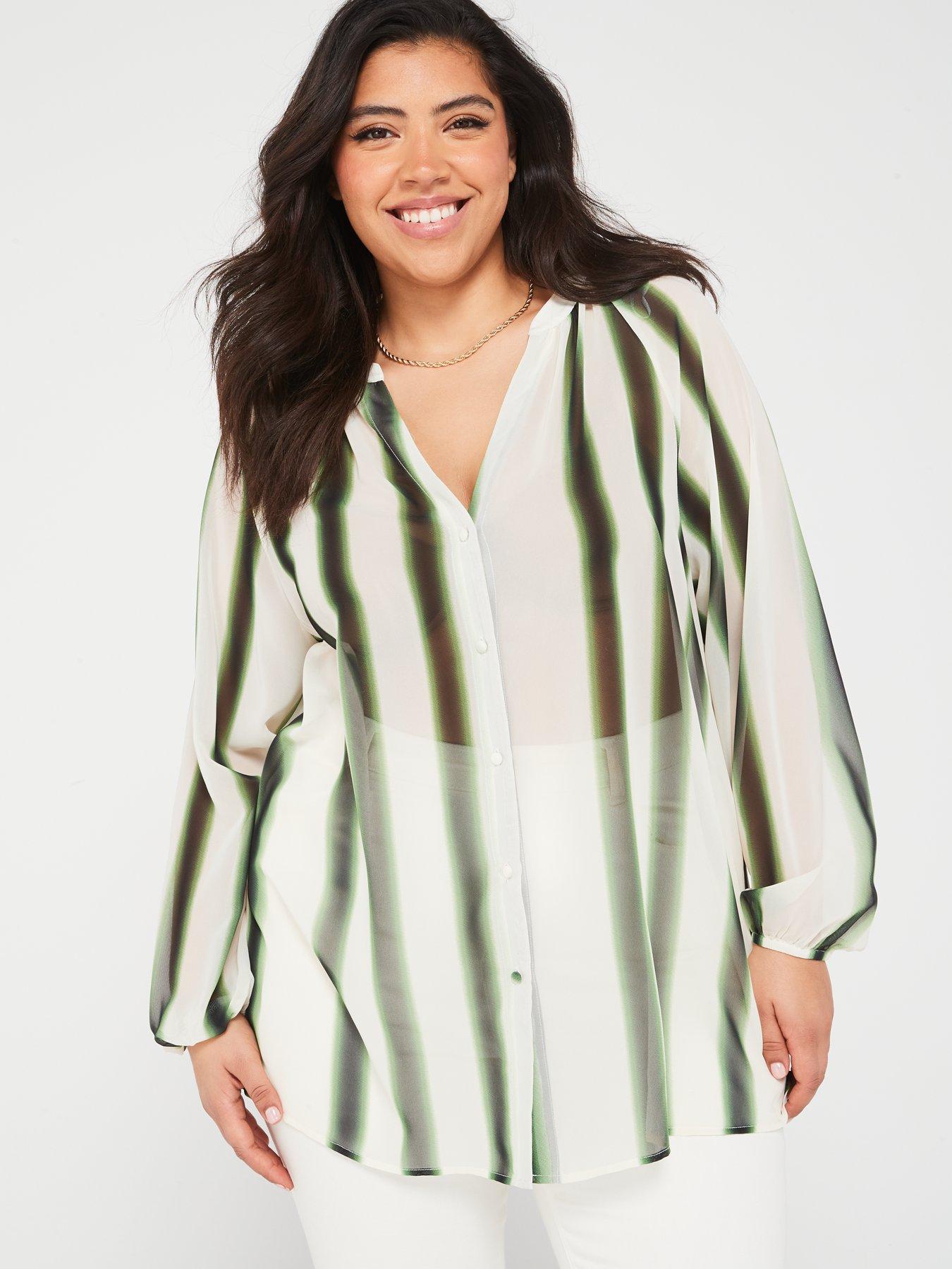 v-by-very-curve-notch-neck-blurred-stripe-sheernbspblouse-greenback