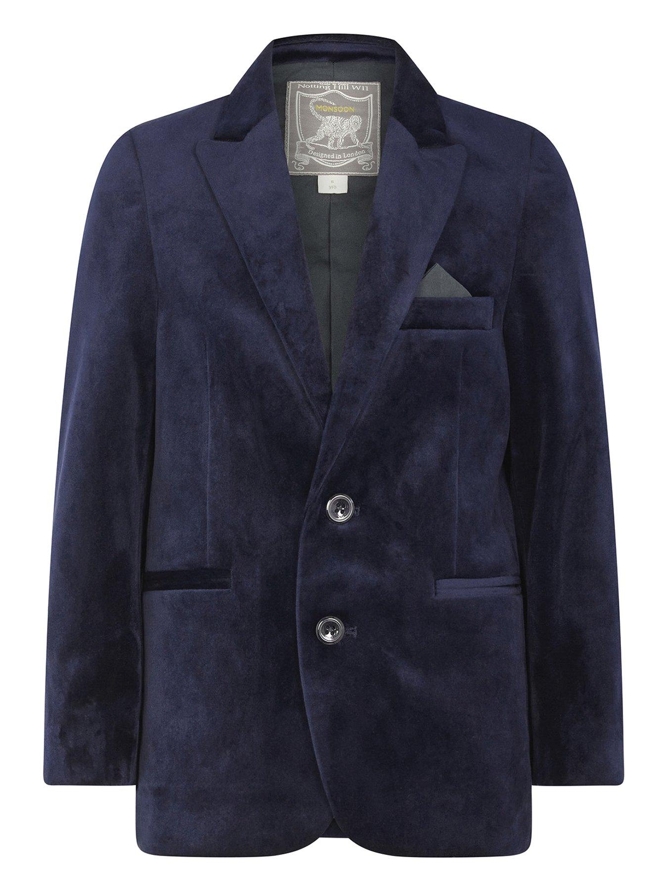 Midnight blue outlet velvet blazer