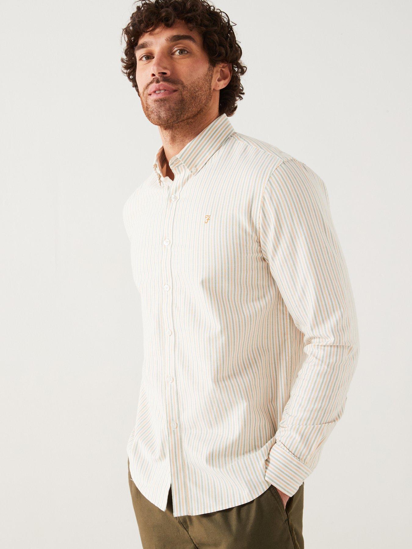Men Tshirt Long Sleeve Regular Fit 520 for Gym-White/Blue
