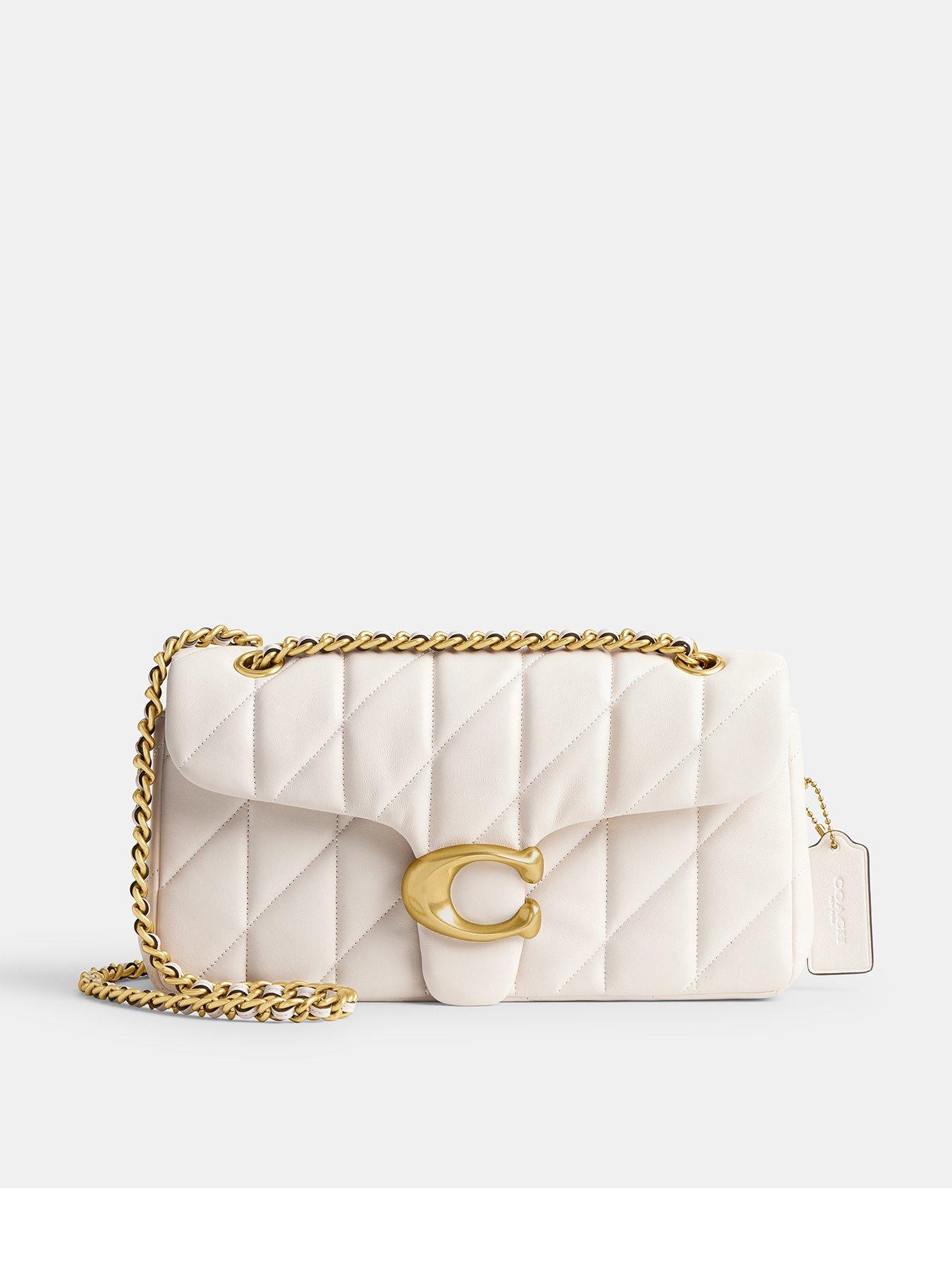 undefined Tabby 26 Quilted Shoulder Bag With Chain - White