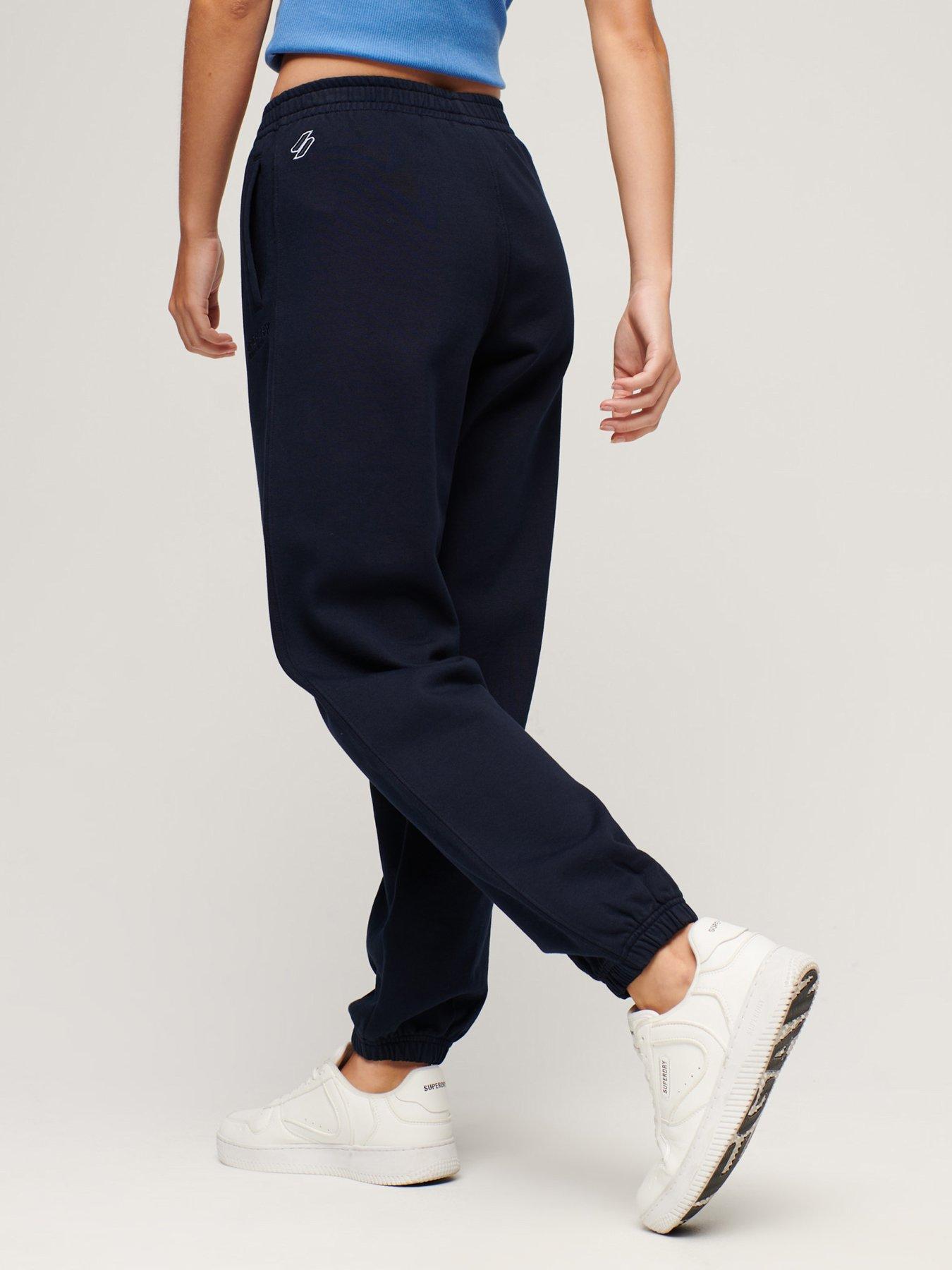 Superdry Embroidered Boyfriend Joggers - Eclipse Navy