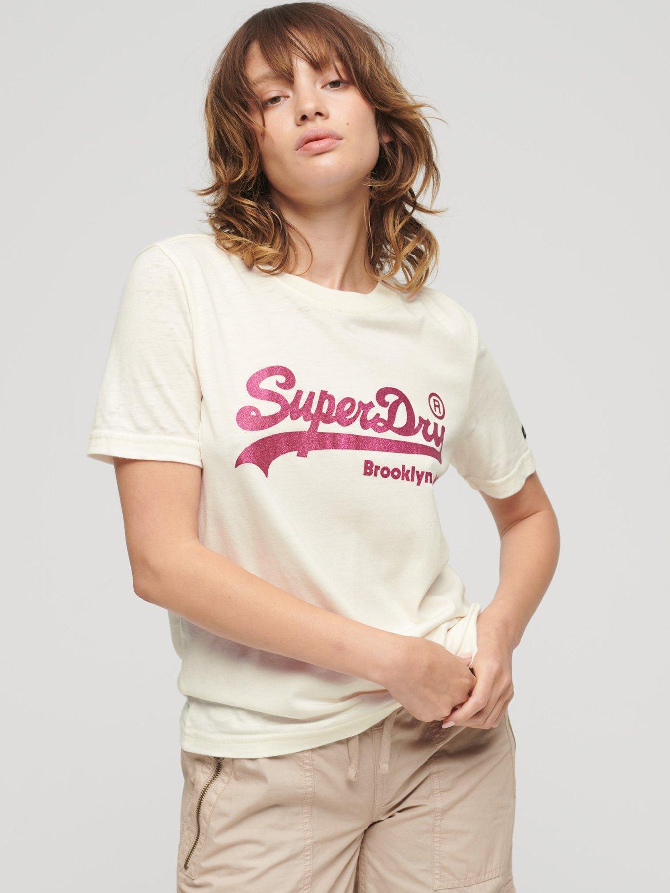 Womens - Vintage Logo Embellished T-shirt in Off White