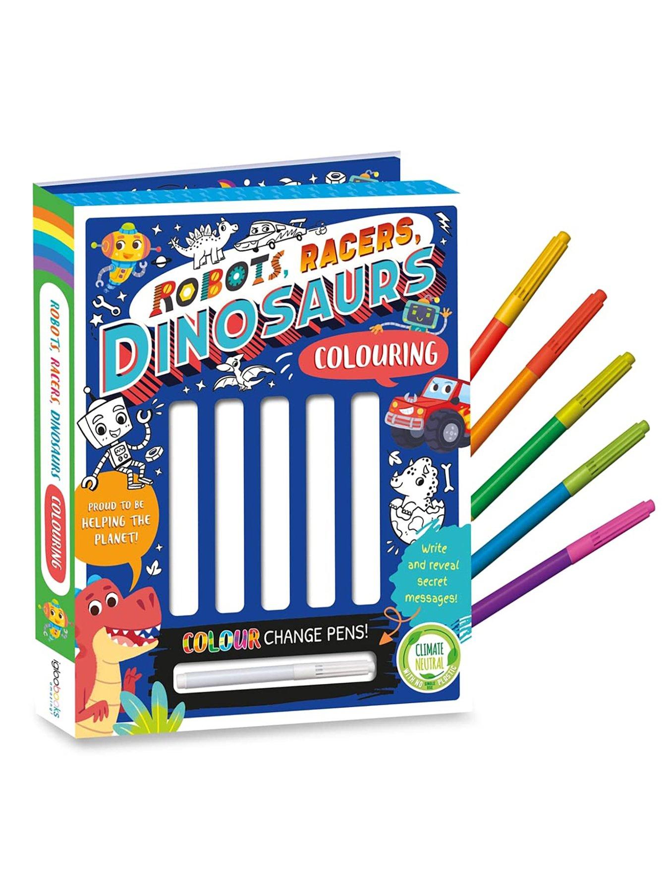 Image 2 of 3 of Robots, Racers, Dinosaurs Colouring Book & Pen Set