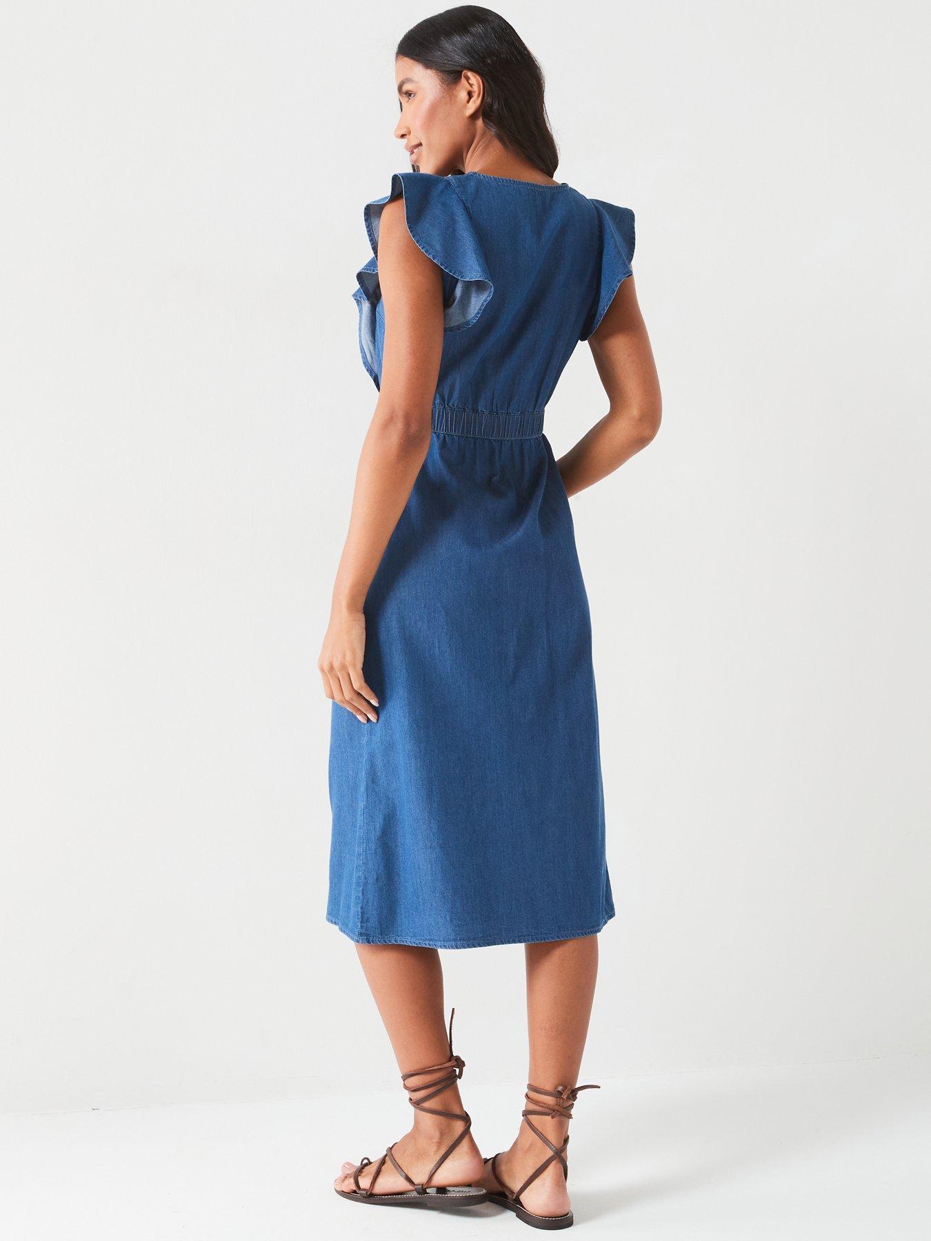 v-by-very-sleeveless-ruffle-denim-midi-dress-dark-washstillFront