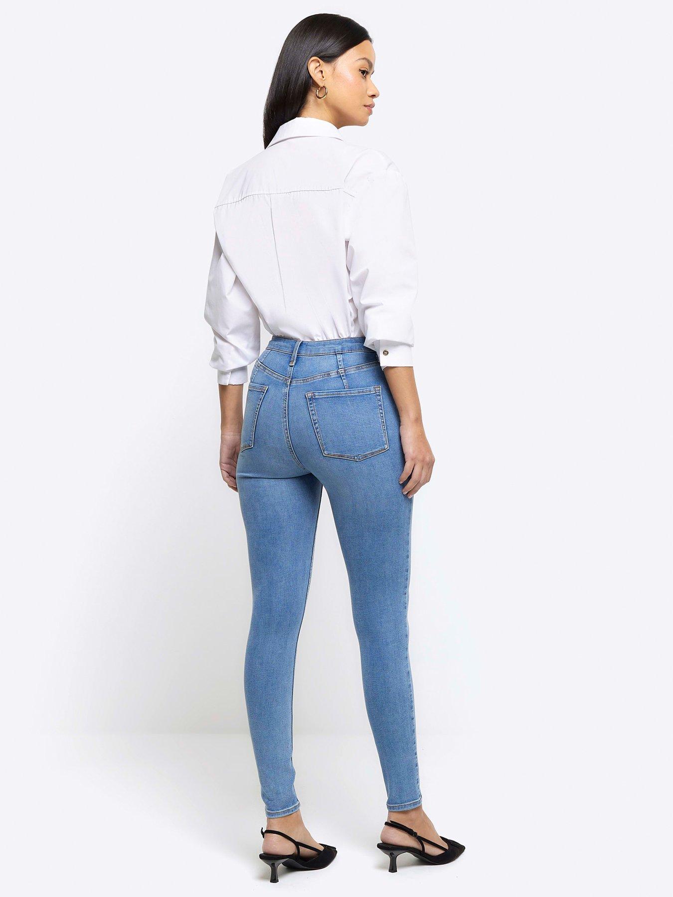 Image 2 of 5 of River Island High Rise Kaia Jeans - Mid Blue