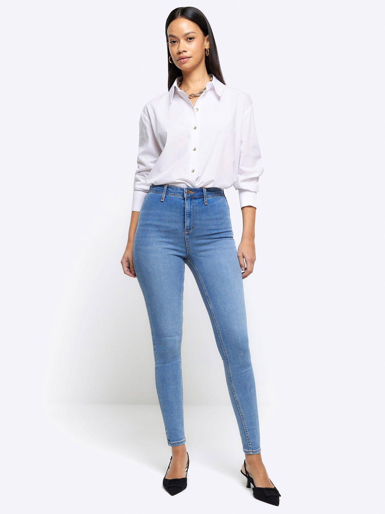 Image 3 of 5 of River Island High Rise Kaia Jeans - Mid Blue