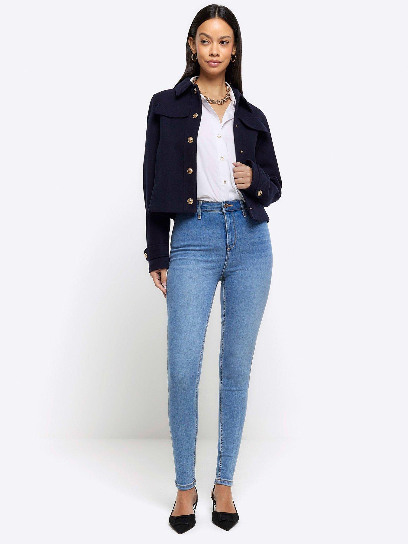 Image 4 of 5 of River Island High Rise Kaia Jeans - Mid Blue