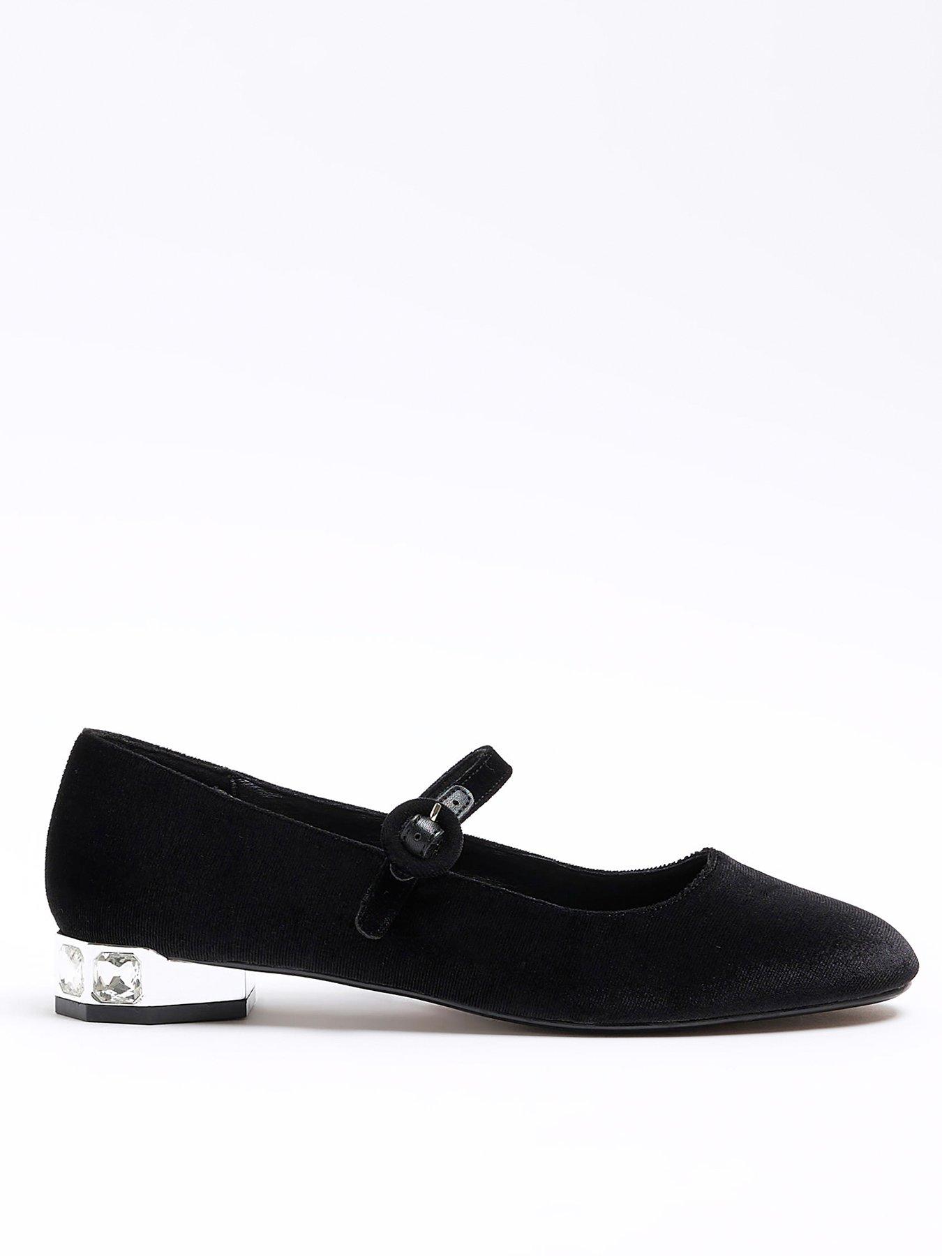 River Island Diamante Heel Mary Jane Shoes Black Very Ireland