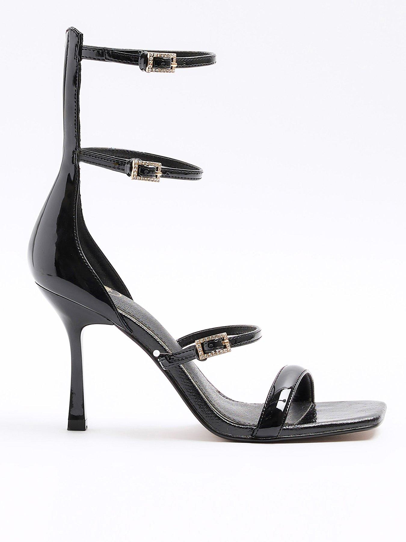 Black strappy on sale heels river island