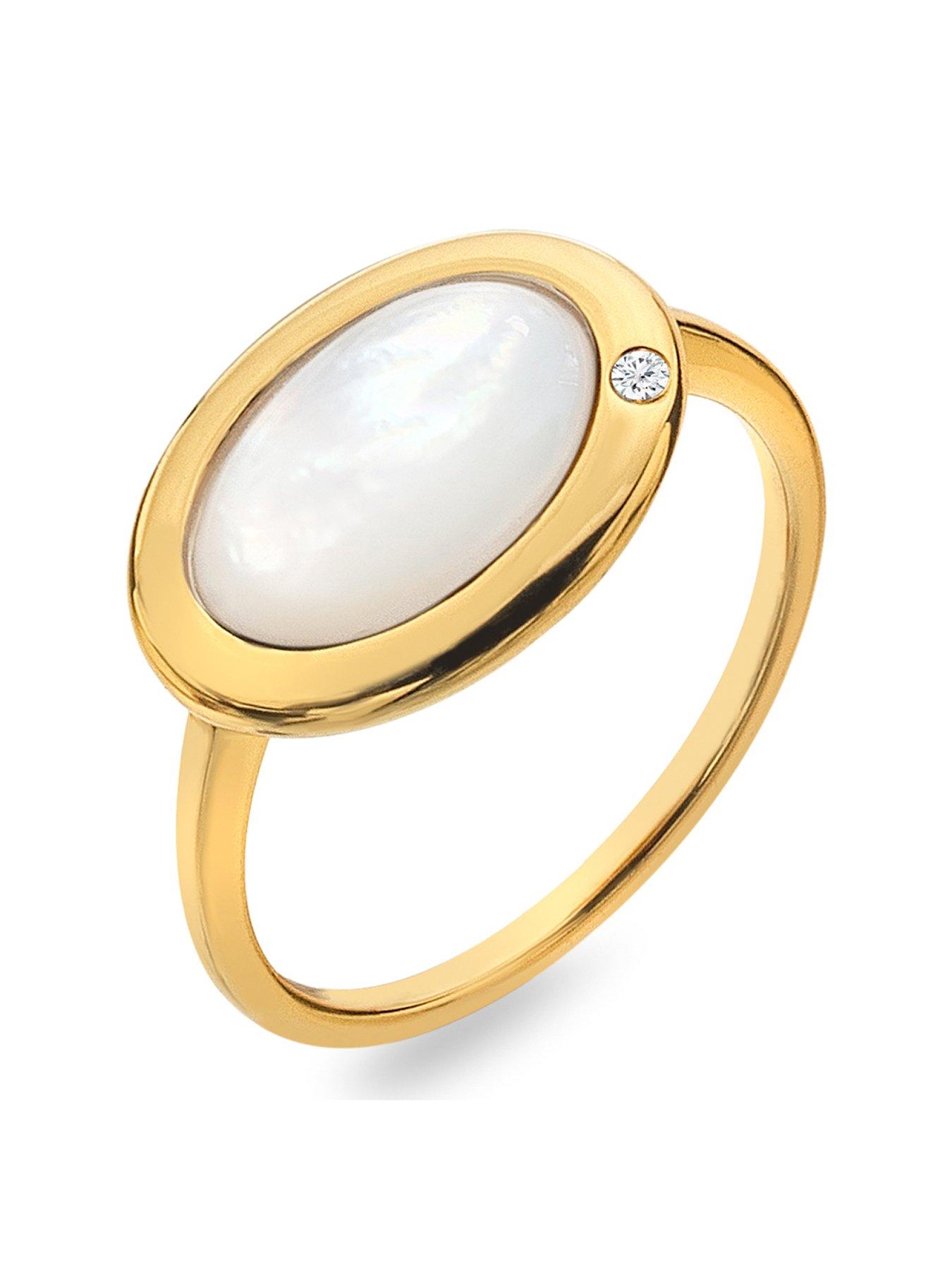 undefined HDXGEM Horizontal Oval Ring - Mother of Pearl
