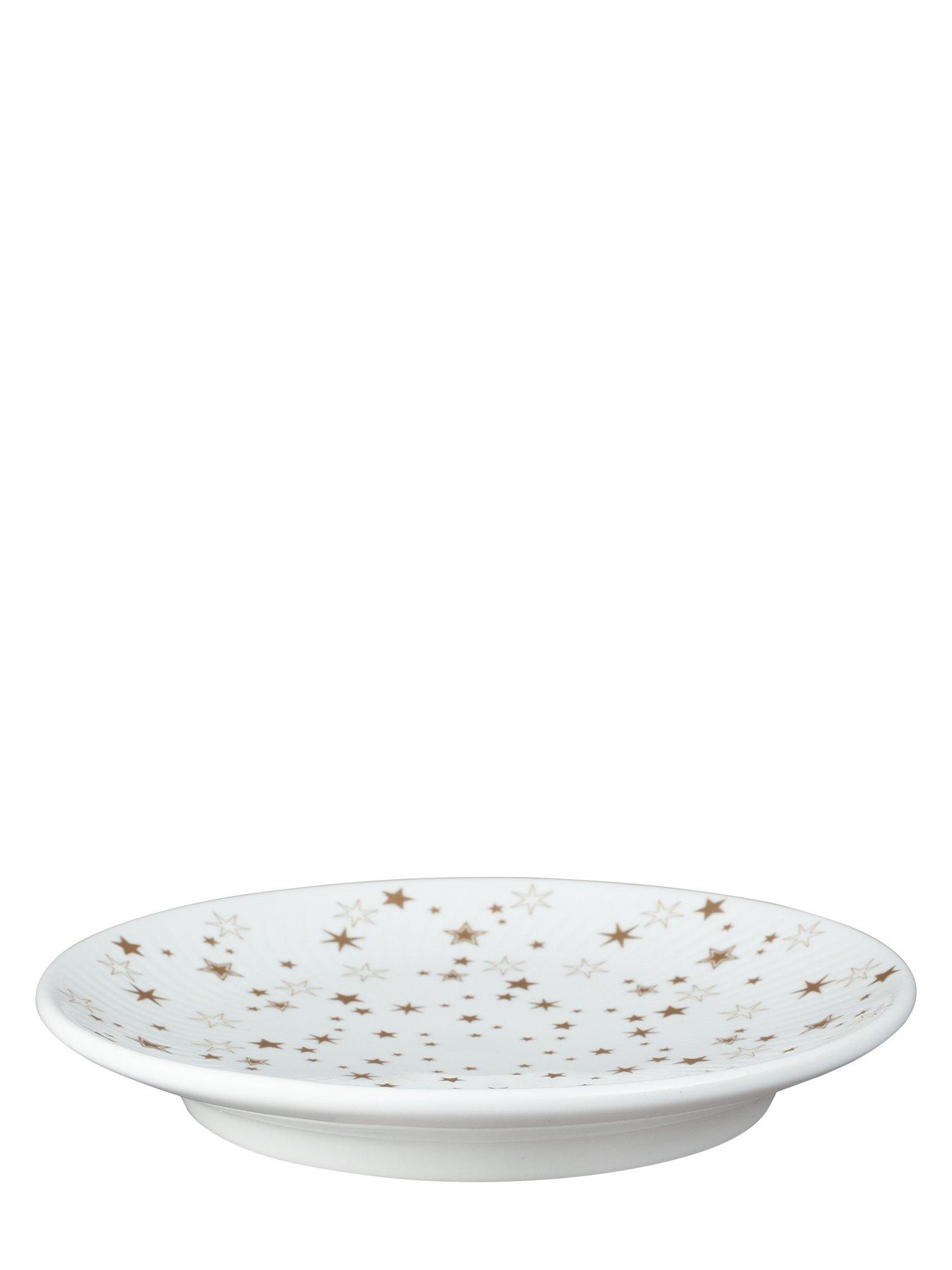 Image 2 of 4 of Denby Porcelain Stars Small Plates in White &ndash; Set of 2