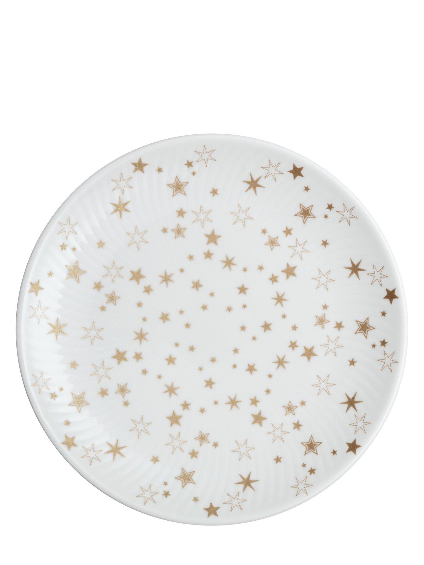 Image 3 of 4 of Denby Porcelain Stars Small Plates in White &ndash; Set of 2