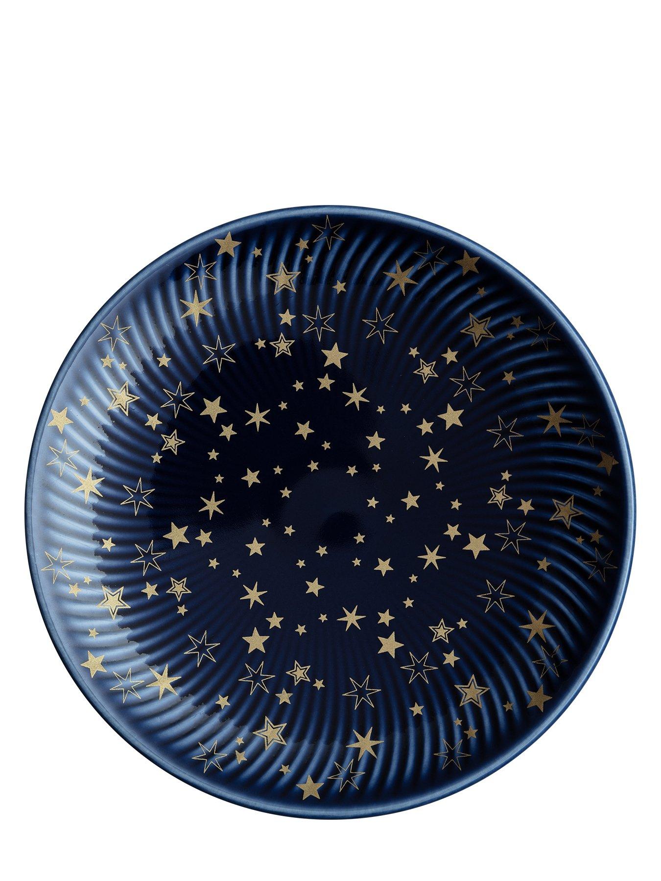 Image 3 of 4 of Denby Porcelain Stars Small Plates in Blue &ndash; Set of 2