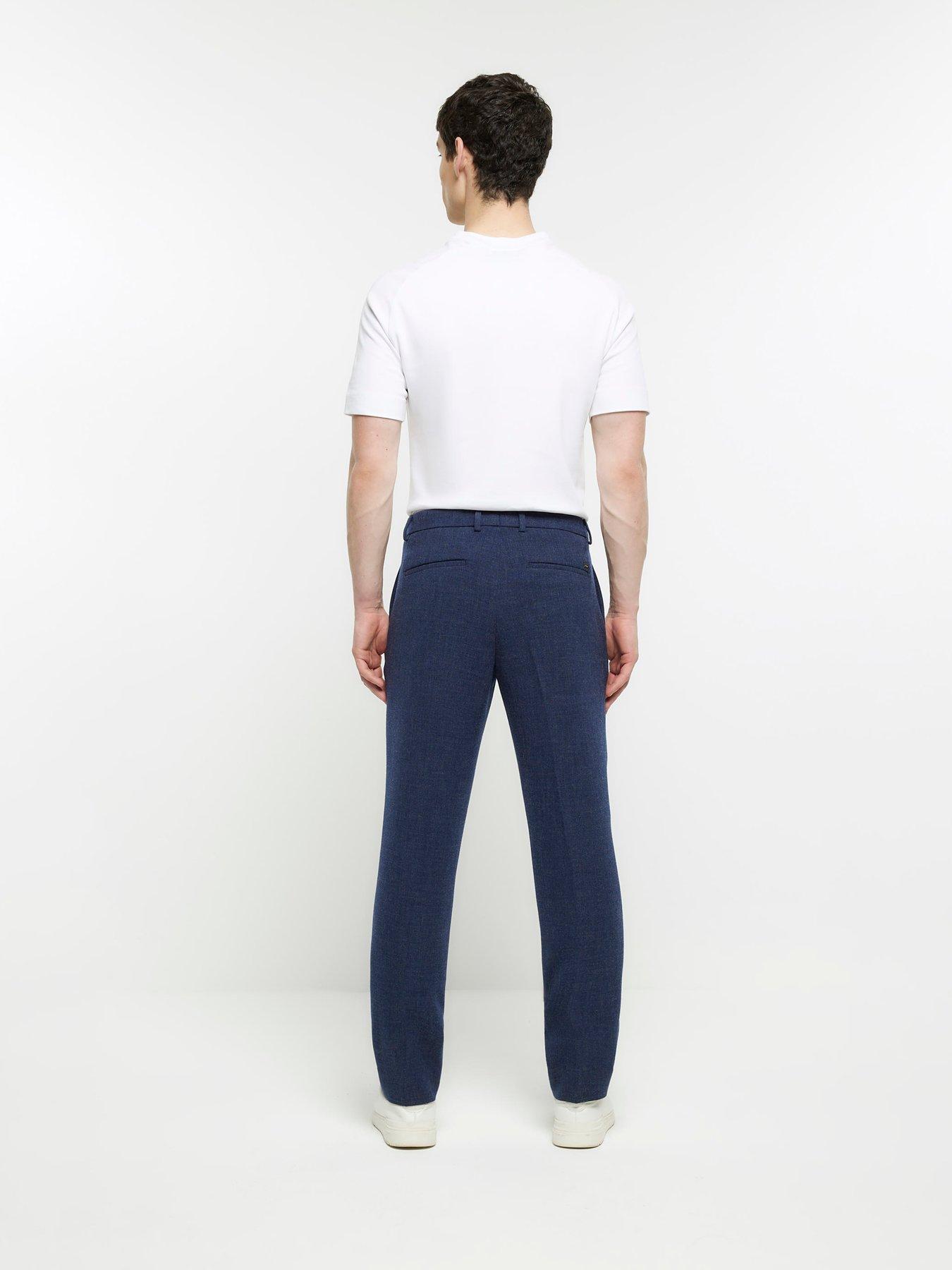 Image 2 of 5 of River Island Texture Ponte Trouser - Navy
