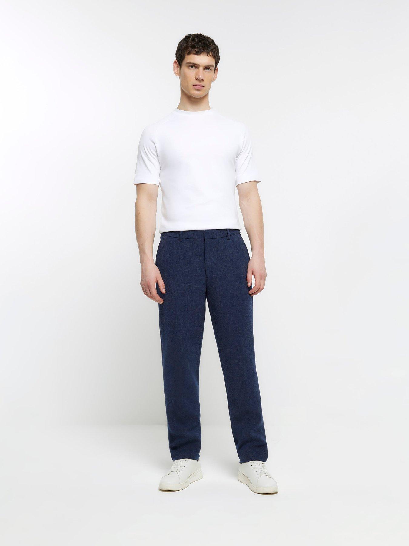 Image 3 of 5 of River Island Texture Ponte Trouser - Navy