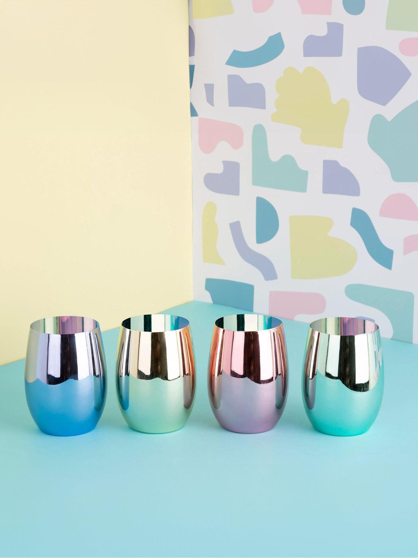 Image 1 of 5 of Premier Housewares Mimo Set of 4 Assorted Colour Tumbler Glasses
