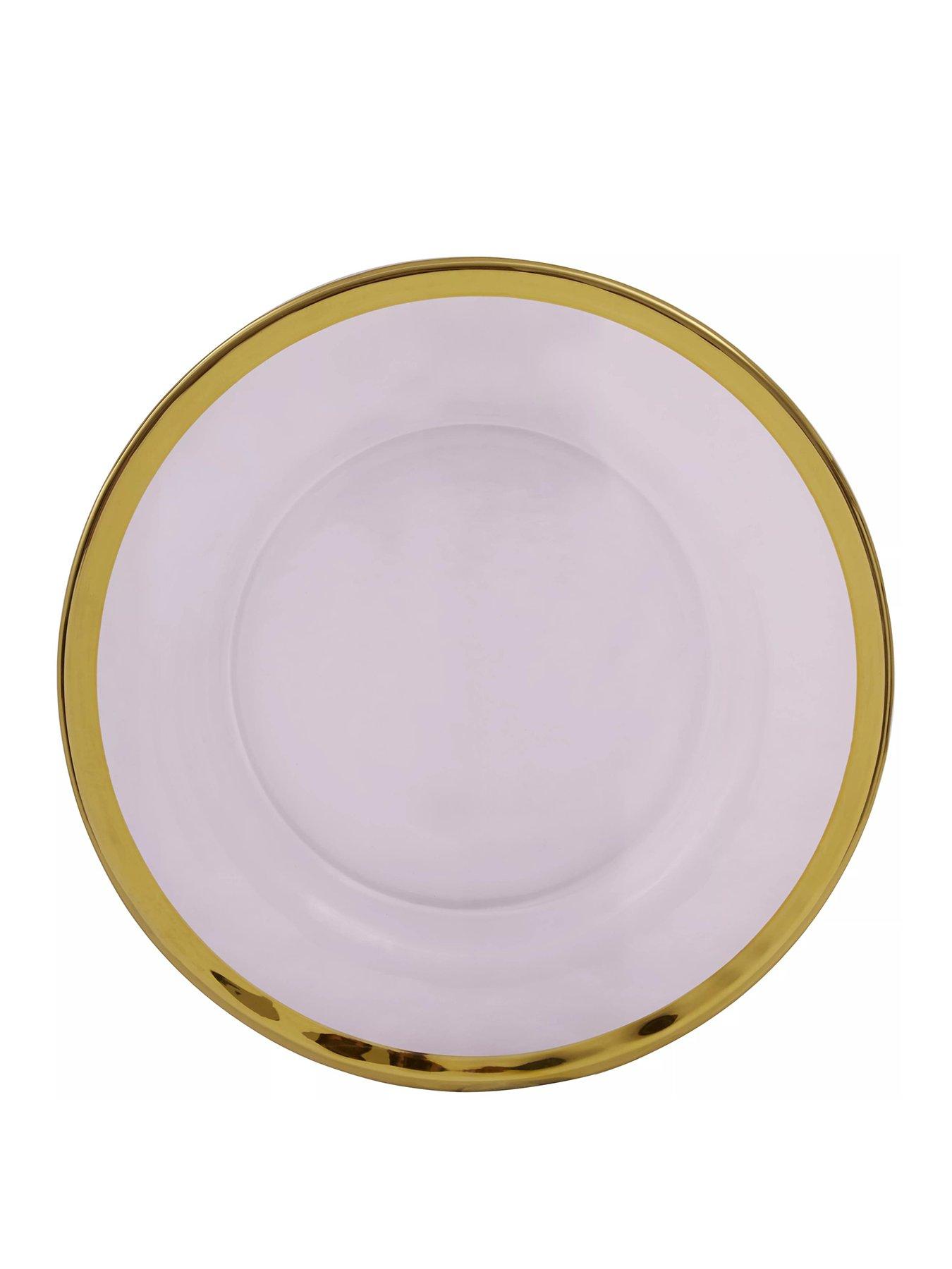undefined Ida Set of Four 21 cm Glass Side Plates with Gold Rim