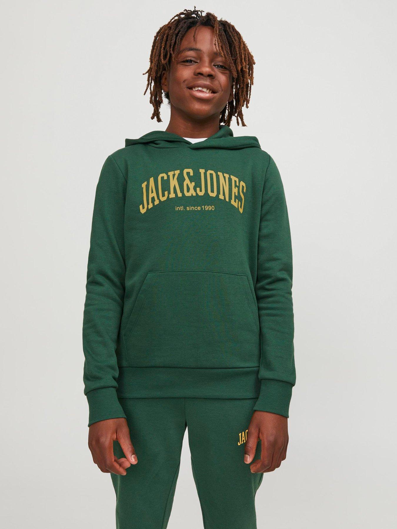 jack-jones-junior-boys-josh-slogan-hoodienbsp--dark-greenstillFront