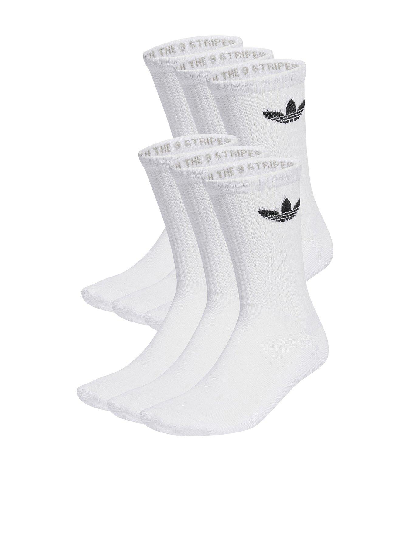 Image 1 of 1 of adidas Originals Men's&nbsp;Trefoil Cushioned Crew Sock 6 Pack - White
