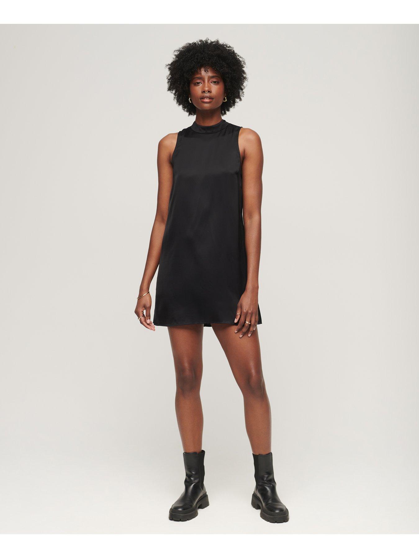 superdry-satin-high-neck-mini-dress-blackback