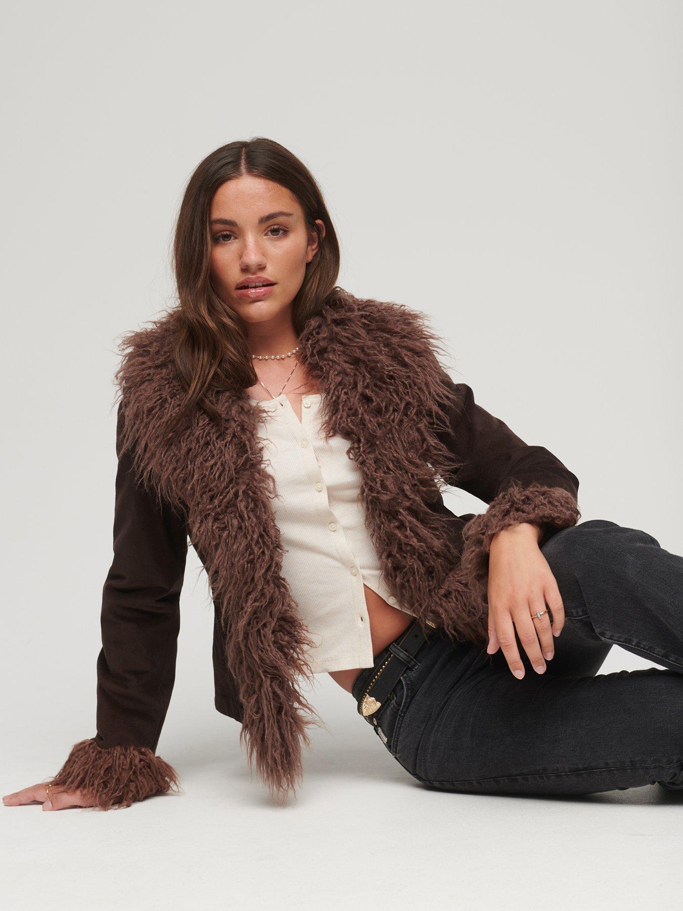 Superdry + Faux Fur Lined Afghan Coat