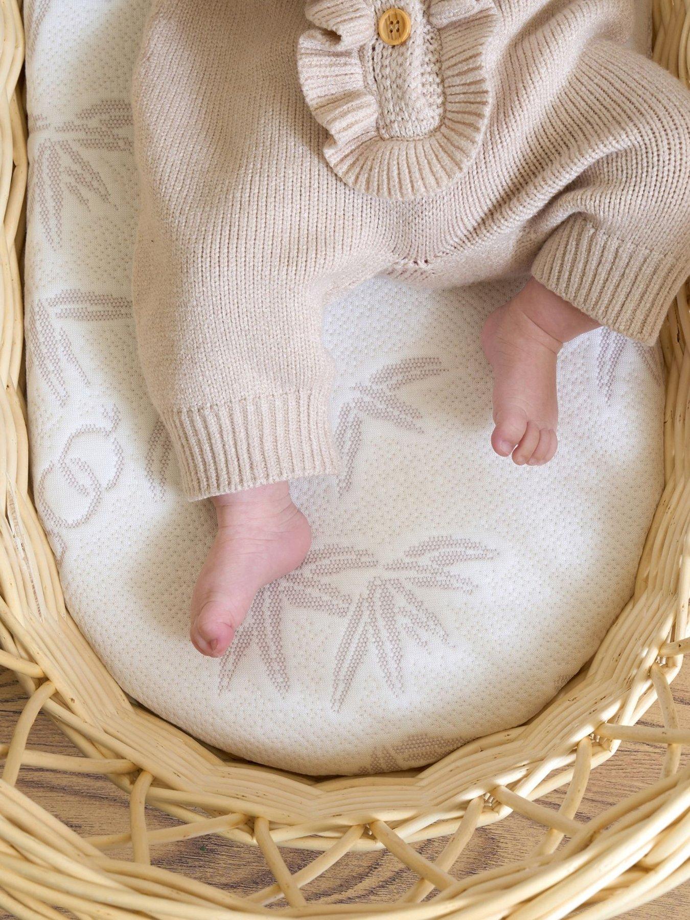 Clair De Lune Natural Bamboo Wicker Moses Basket Mattress 65 x 28 cm Very Ireland