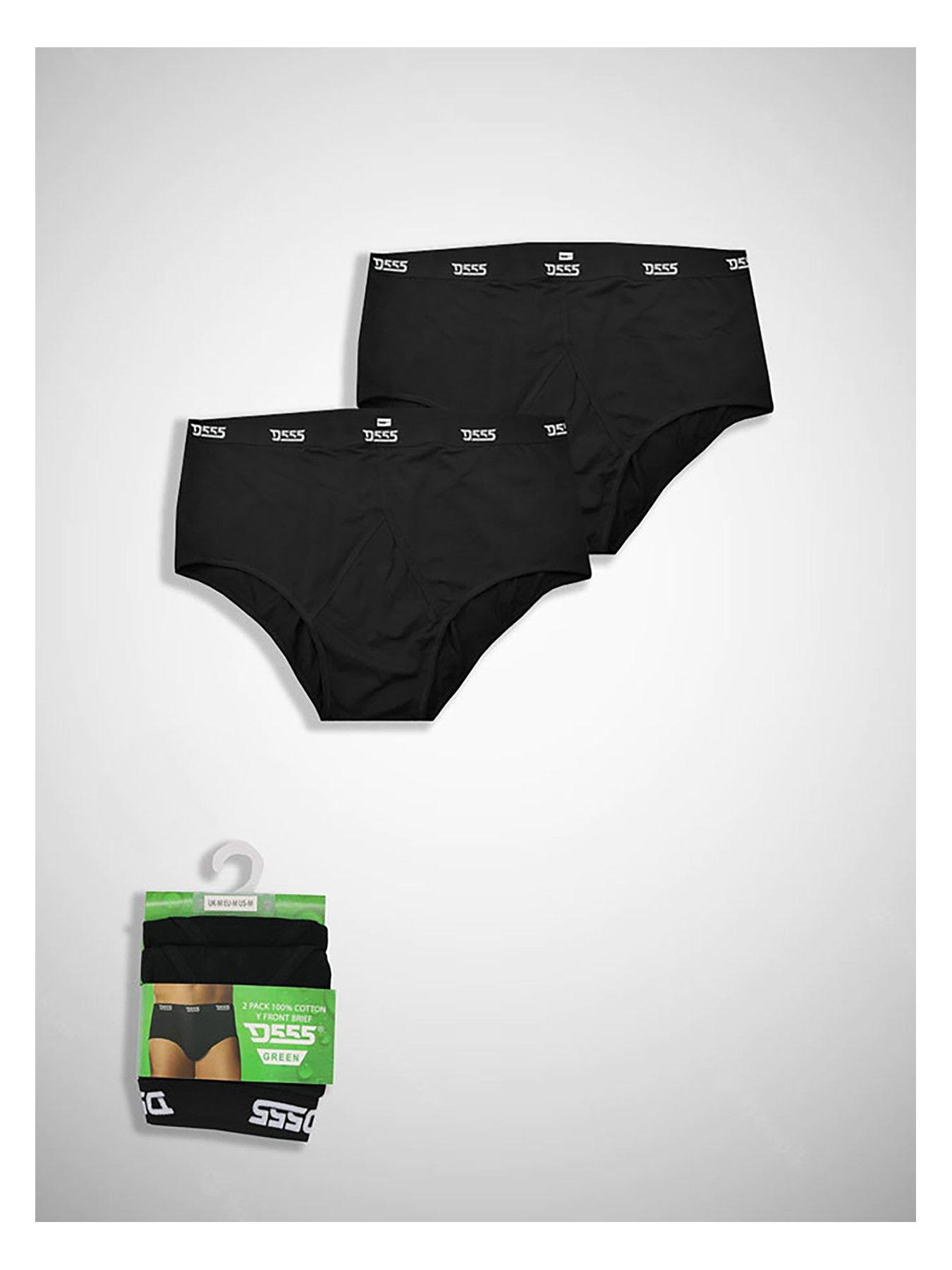 Image 1 of 3 of D555 2pk Y Front Cotton Briefs - Black