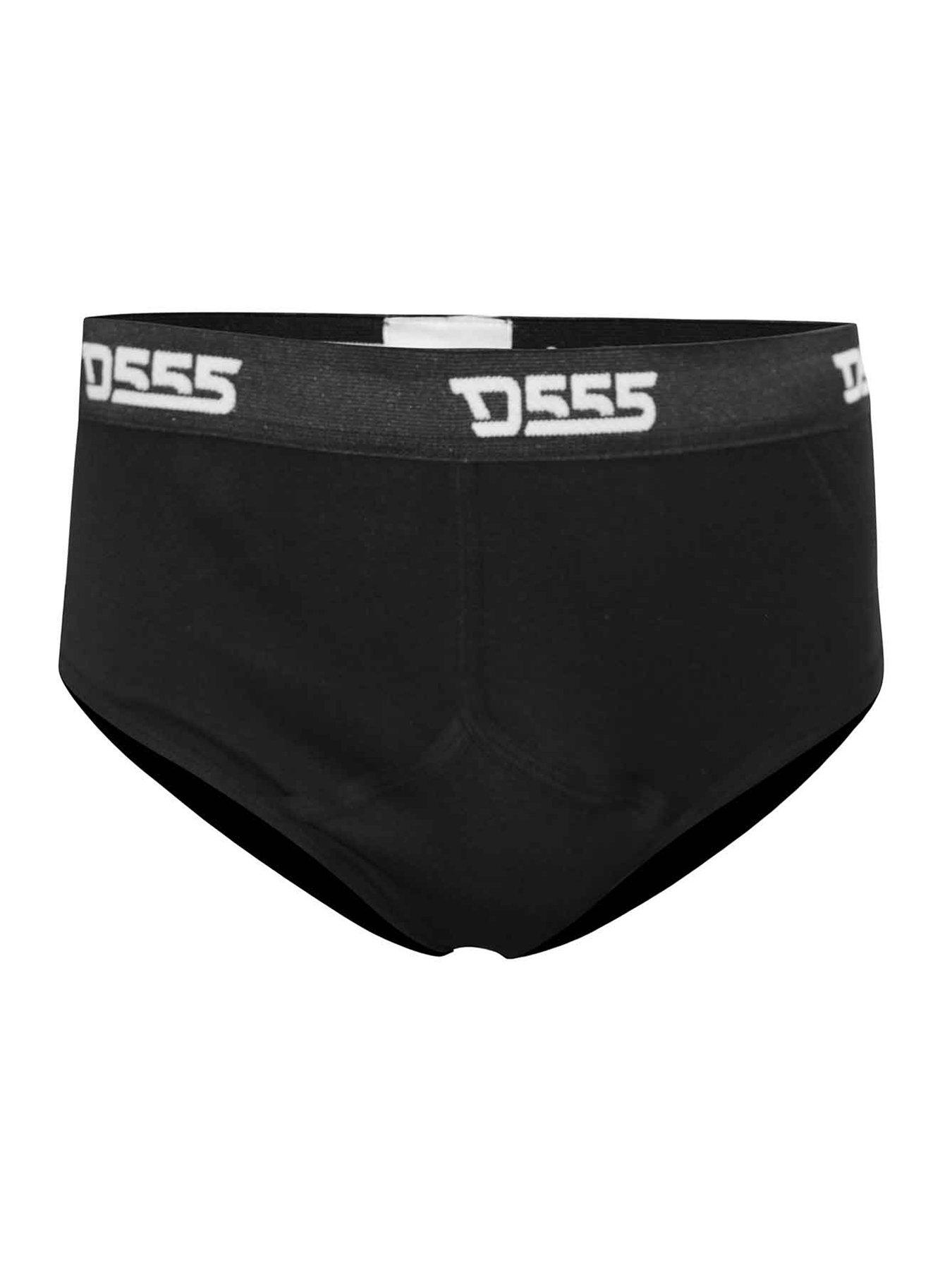 Image 2 of 3 of D555 2pk Y Front Cotton Briefs - Black