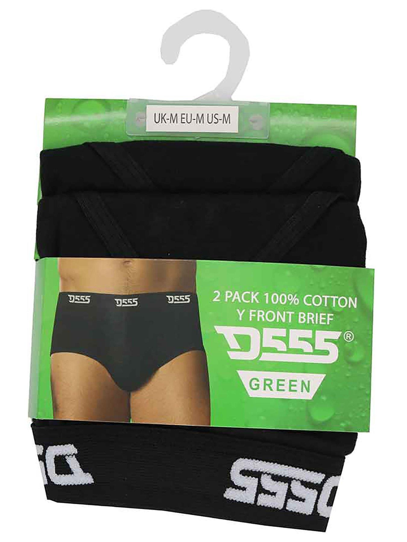 Image 3 of 3 of D555 2pk Y Front Cotton Briefs - Black