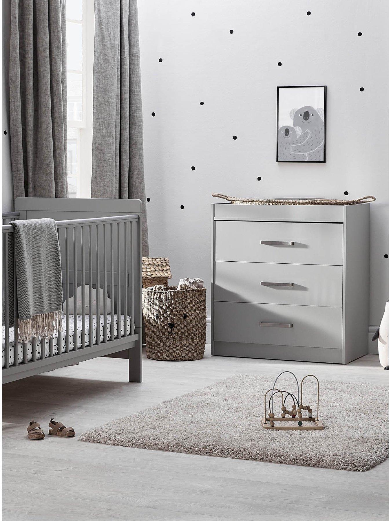 Nursery with store gray furniture