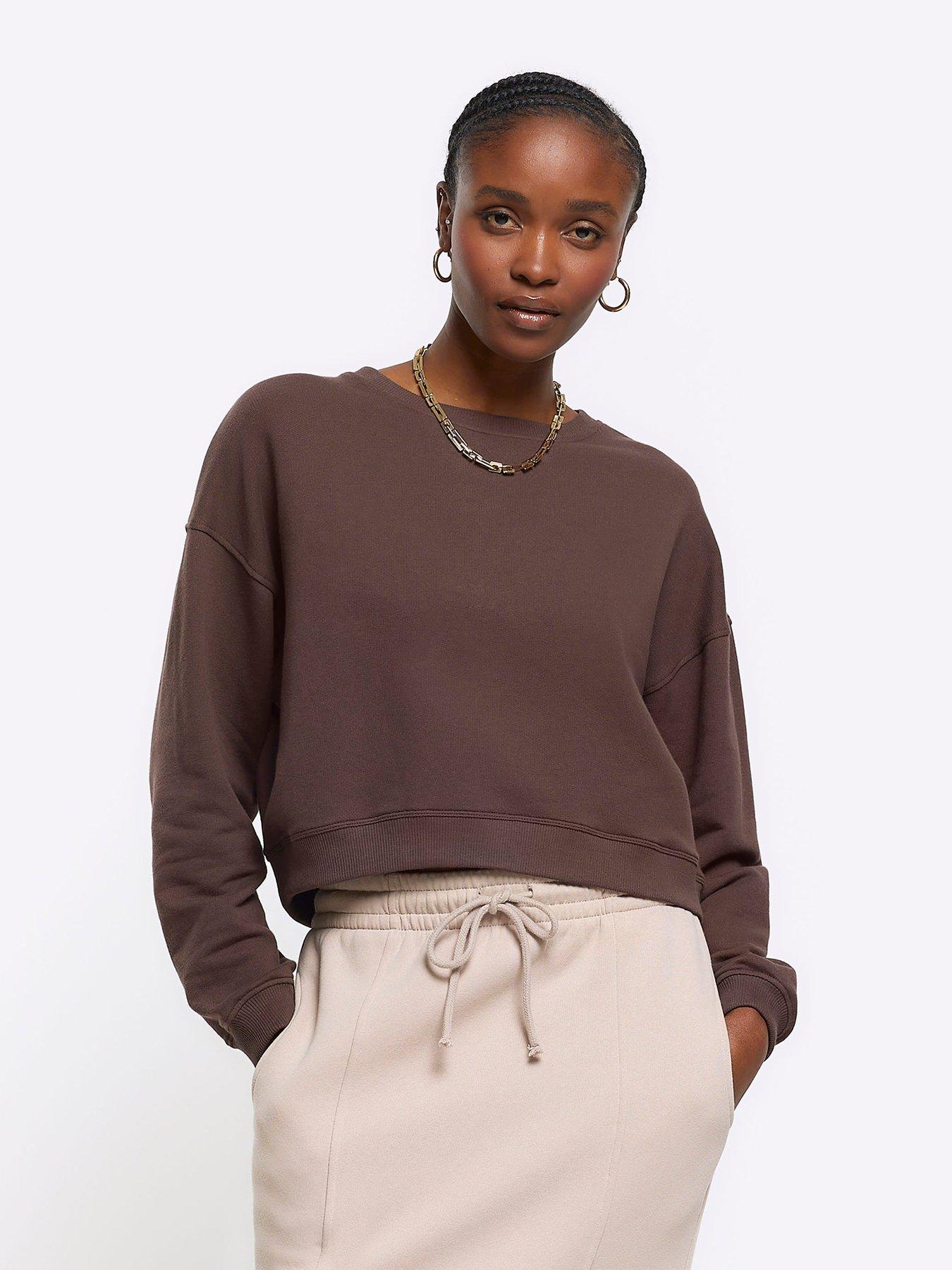 river-island-cropped-sweatshirt-dark-brown