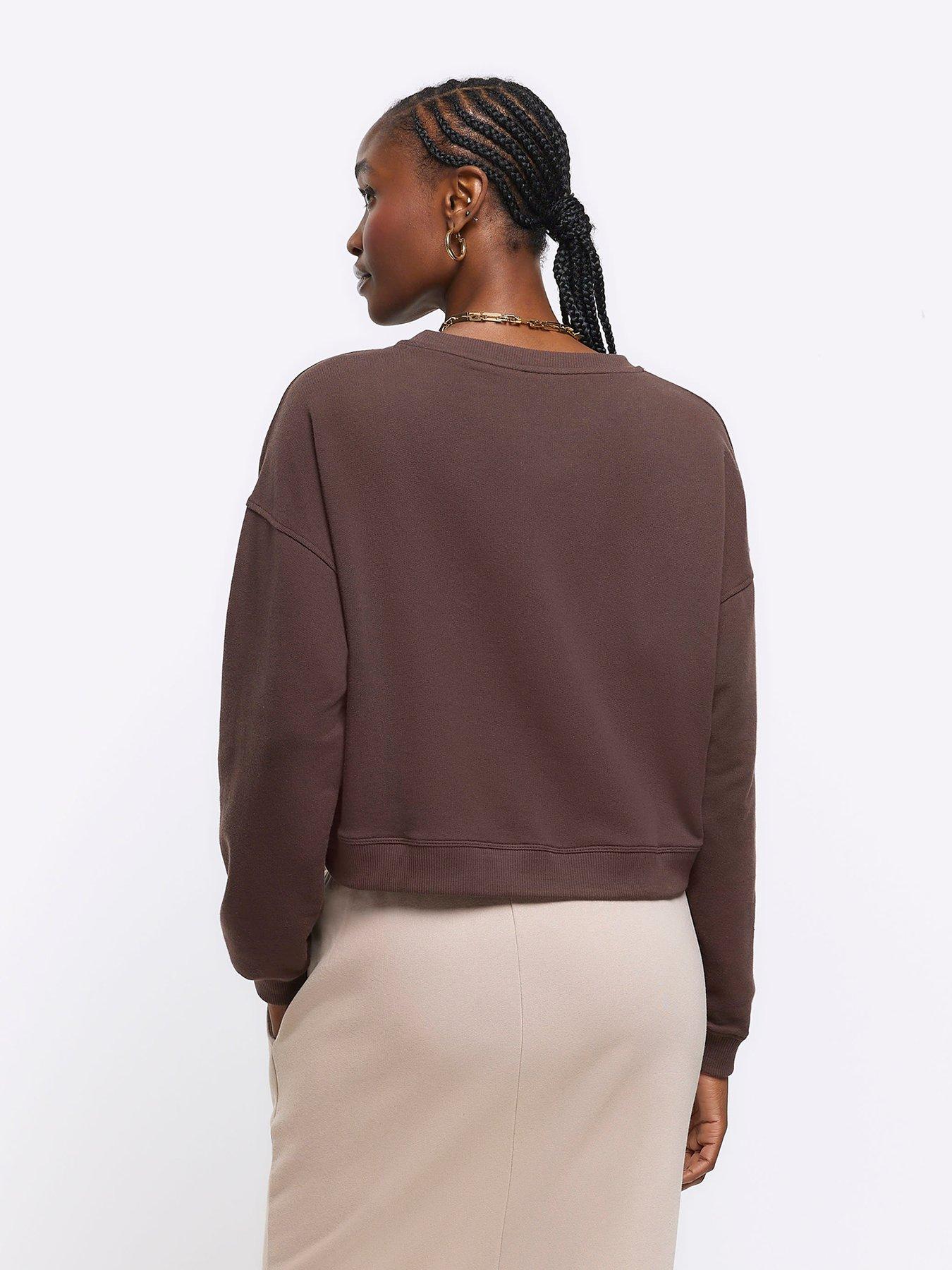 river-island-cropped-sweatshirt-dark-brownstillFront