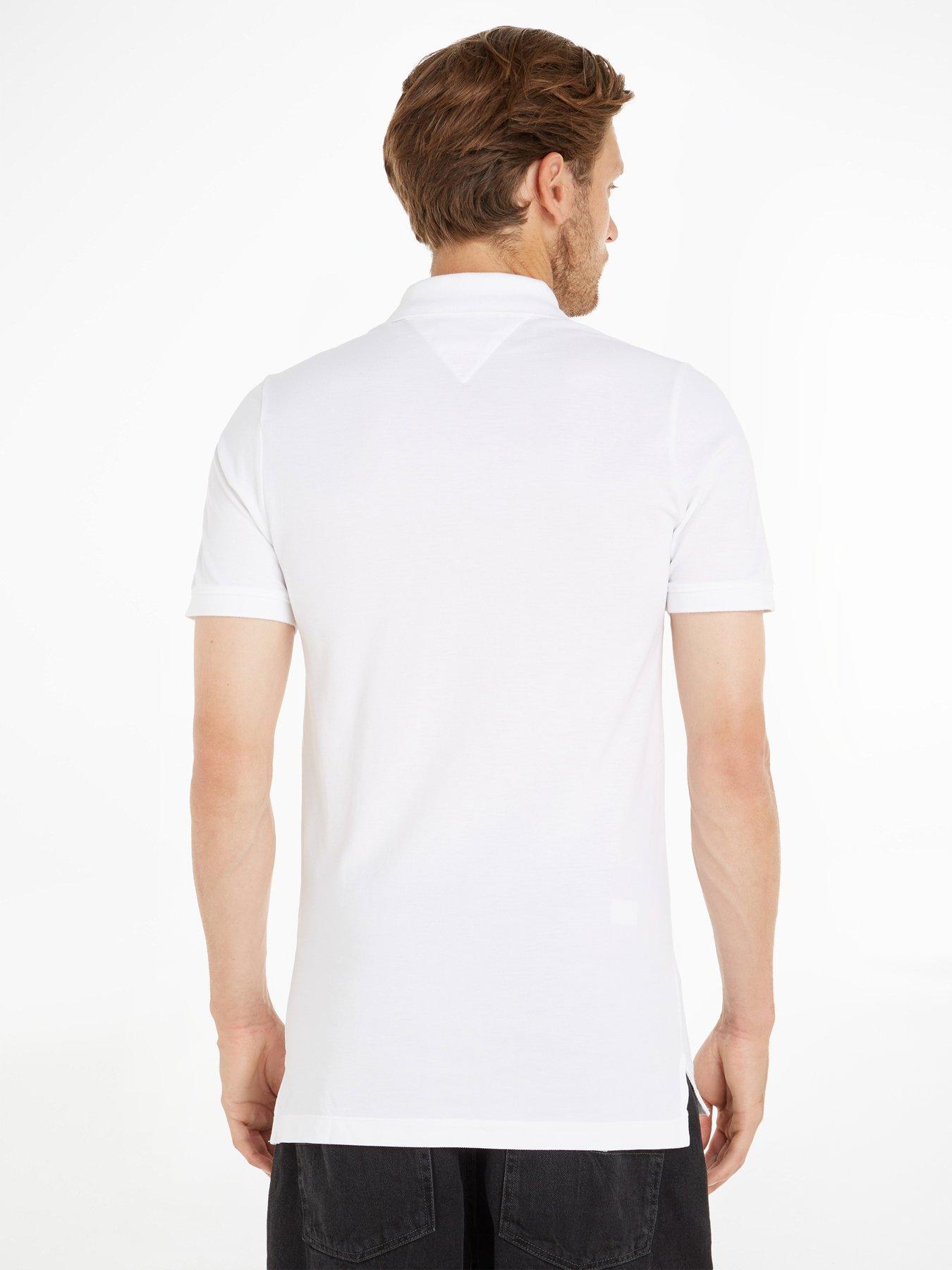Image 2 of 3 of Tommy Jeans Cotton Slim Fit Polo T-Shirt - White