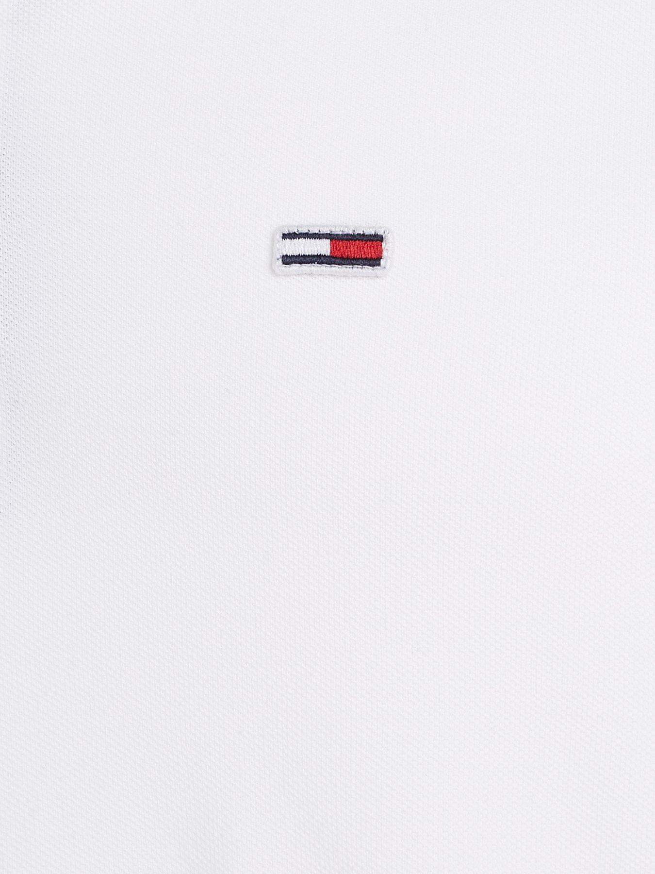Image 3 of 3 of Tommy Jeans Cotton Slim Fit Polo T-Shirt - White