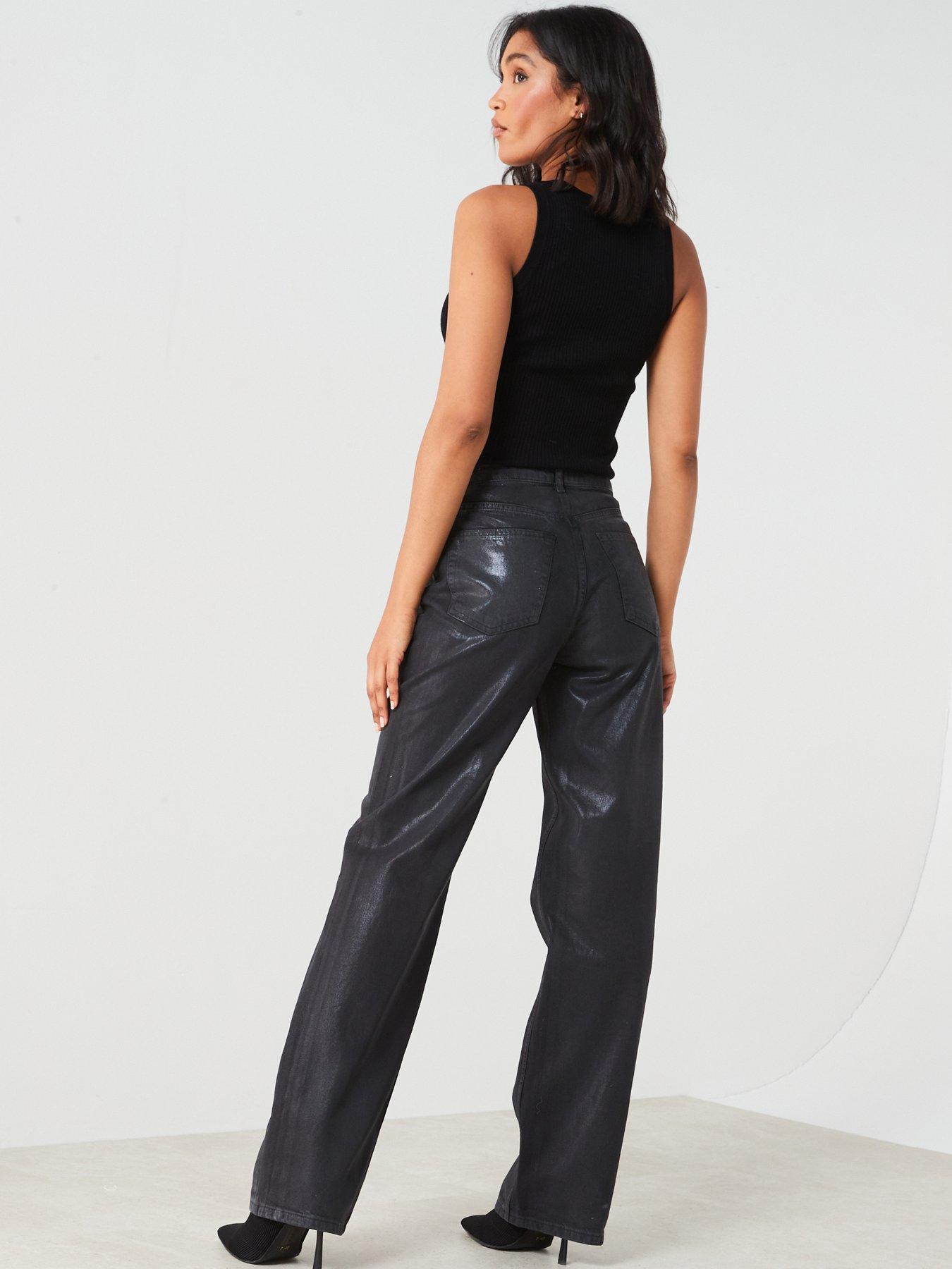 mango-glossy-effect-mid-waist-jeans-blackdetail