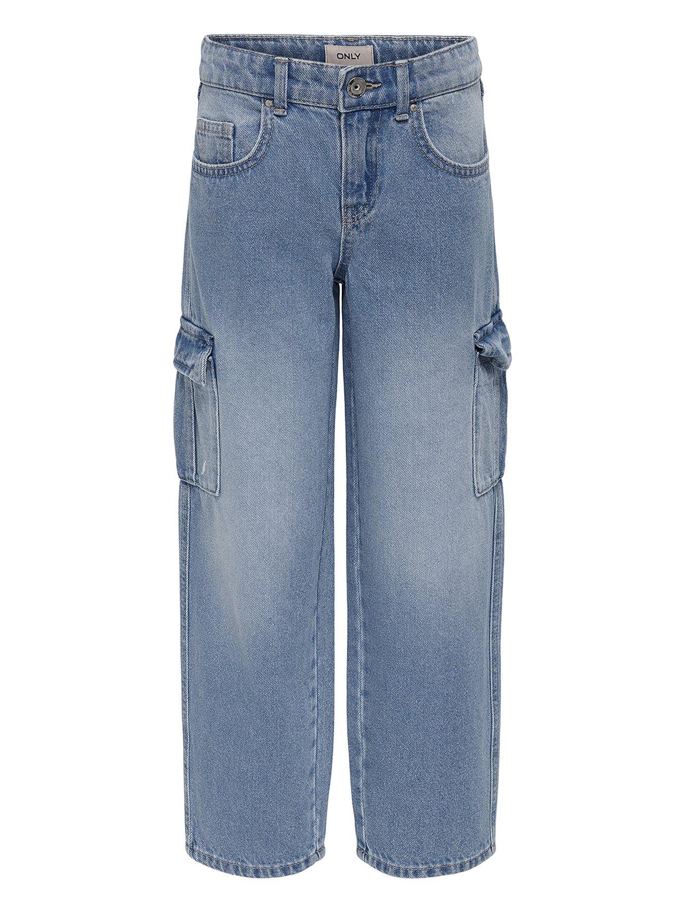 River Island Girls High Waisted Skinny Jeans - Light Blue