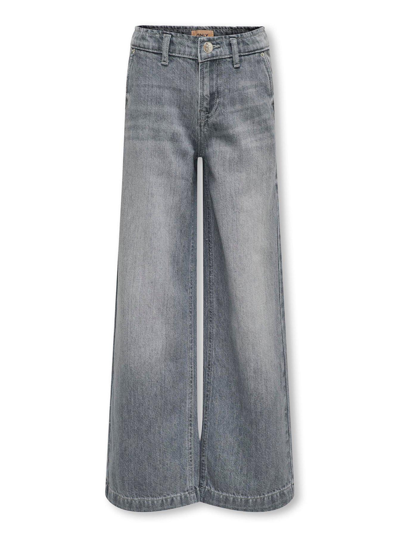 Image 1 of 2 of Only Kids Girls Comet Wide Leg Jeans - Medium Grey Denim