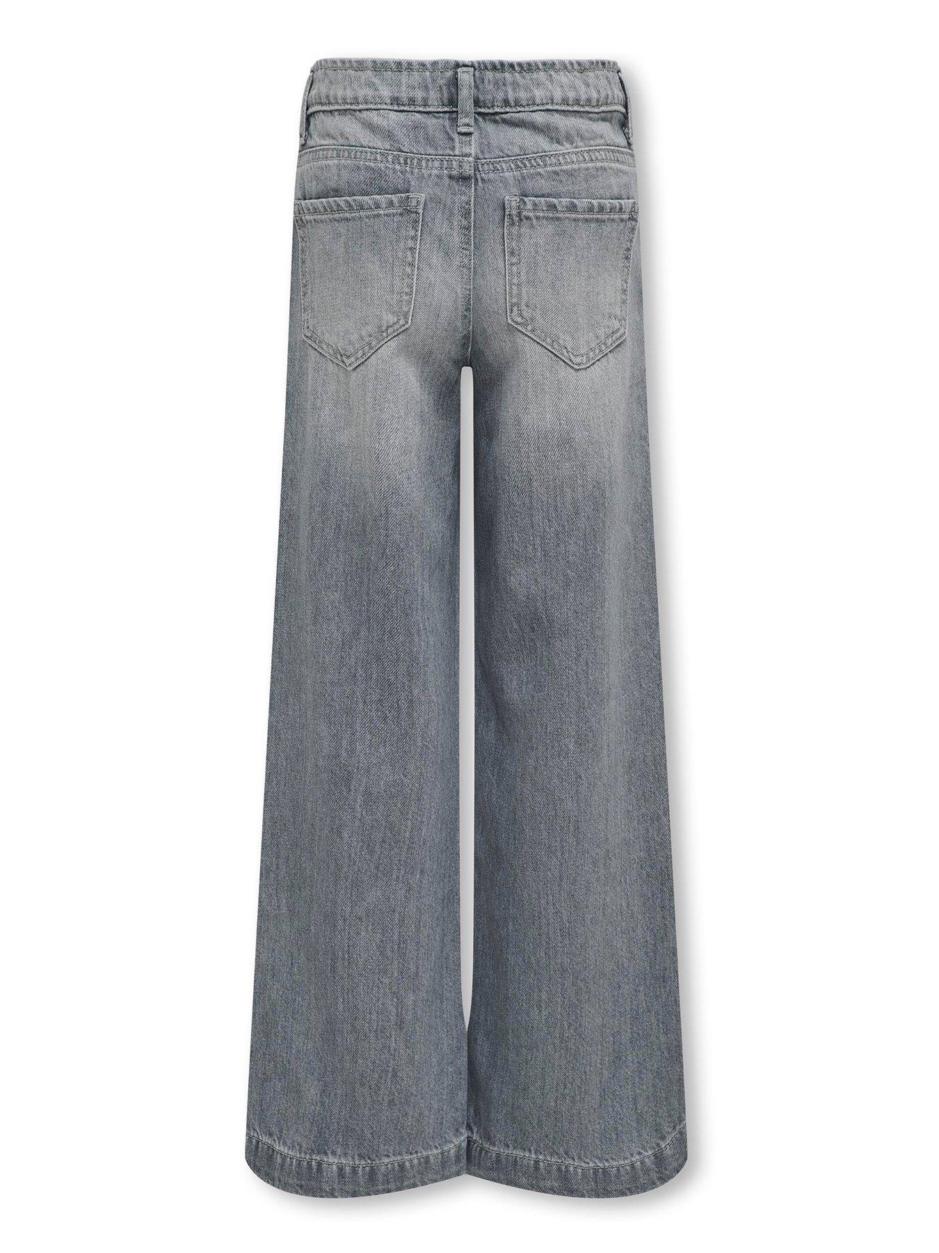 Image 2 of 2 of Only Kids Girls Comet Wide Leg Jeans - Medium Grey Denim